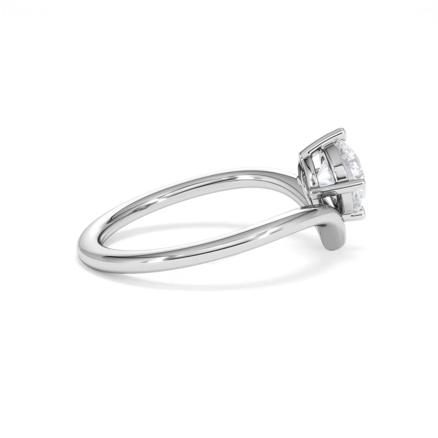 Vela 1.00ct Round Cut Lab Diamond Solitaire Engagement Ring in Platinum - Image 29