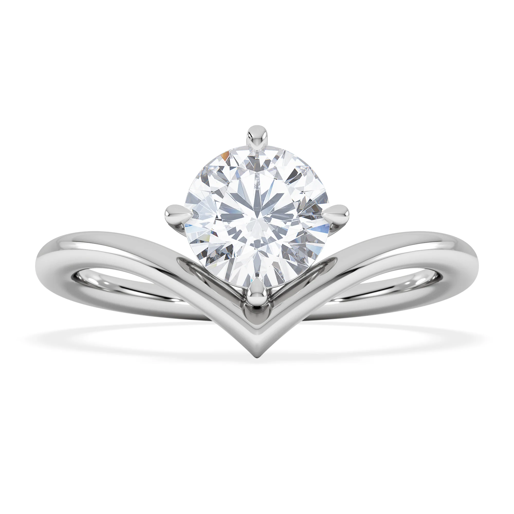 Vela 1.00ct Round Cut Lab Diamond Solitaire Engagement Ring in Platinum - Image 3
