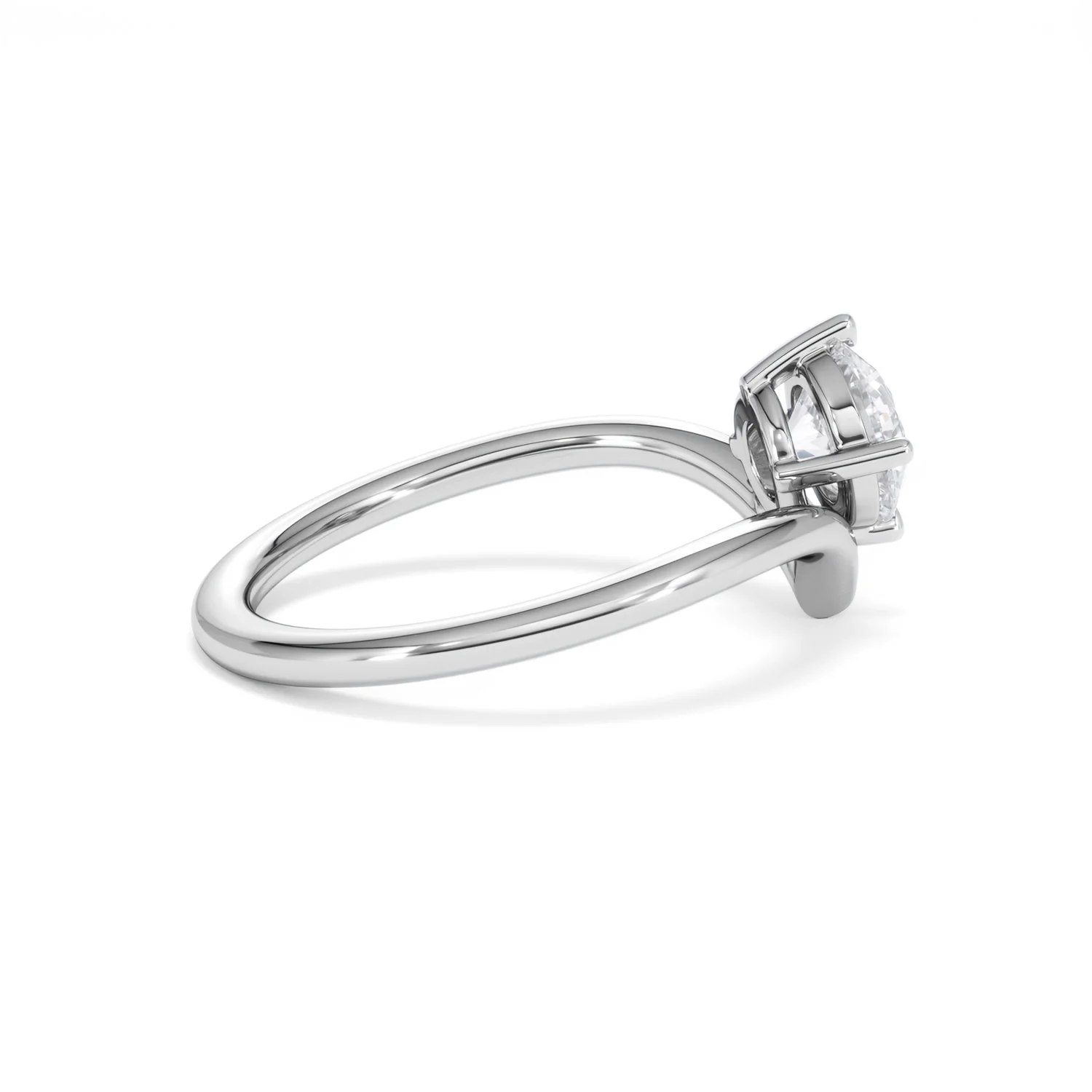 Vela 1.00ct Round Cut Lab Diamond Solitaire Engagement Ring in Platinum - Image 30
