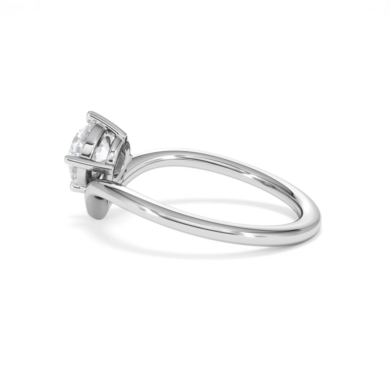 Vela 1.00ct Round Cut Lab Diamond Solitaire Engagement Ring in Platinum - Image 63
