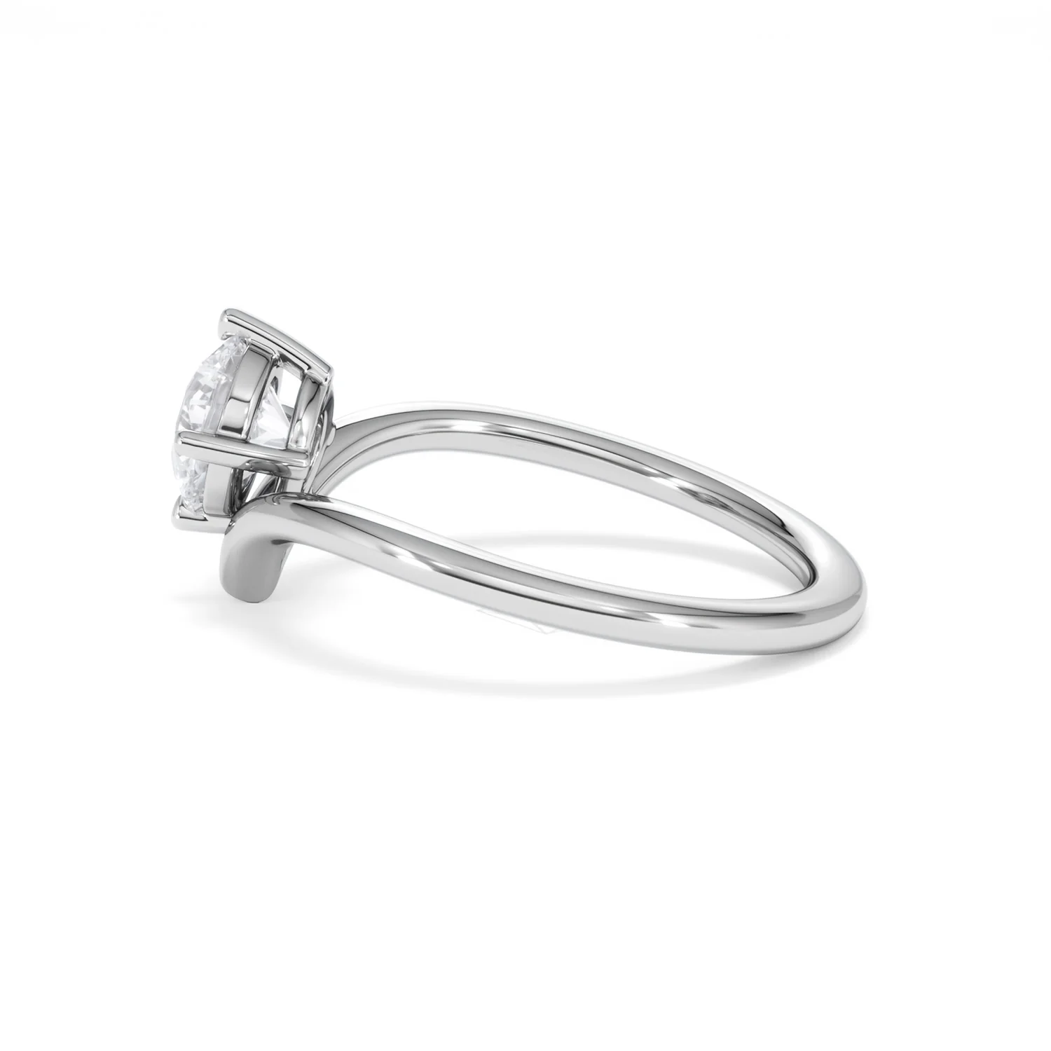Vela 1.00ct Round Cut Lab Diamond Solitaire Engagement Ring in Platinum - Image 65