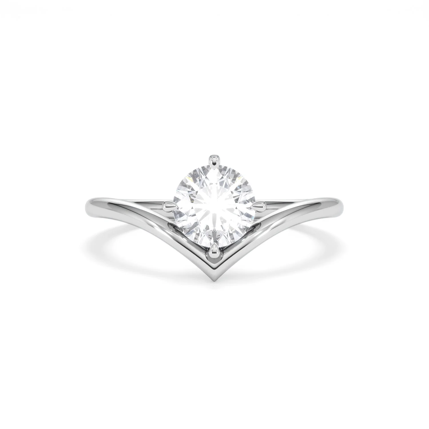 Vela 1.00ct Round Cut Lab Diamond Solitaire Engagement Ring in Platinum - Image 7