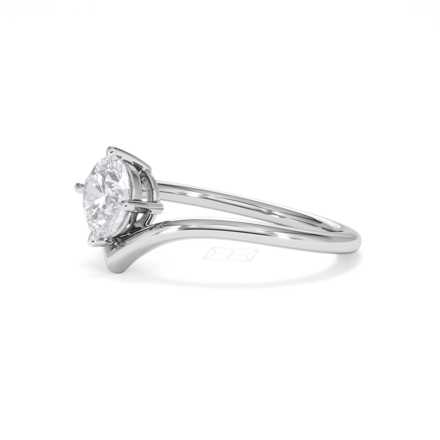 Vela 1.00ct Round Cut Lab Diamond Solitaire Engagement Ring in Platinum - Image 74