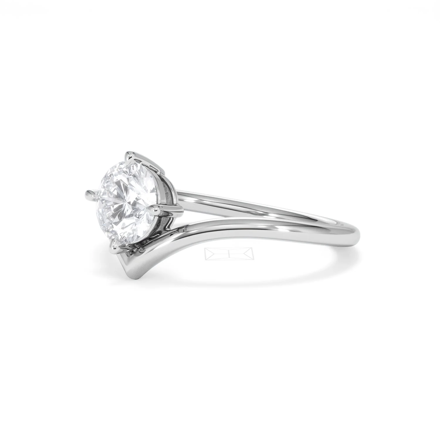 Vela 1.00ct Round Cut Lab Diamond Solitaire Engagement Ring in Platinum - Image 77