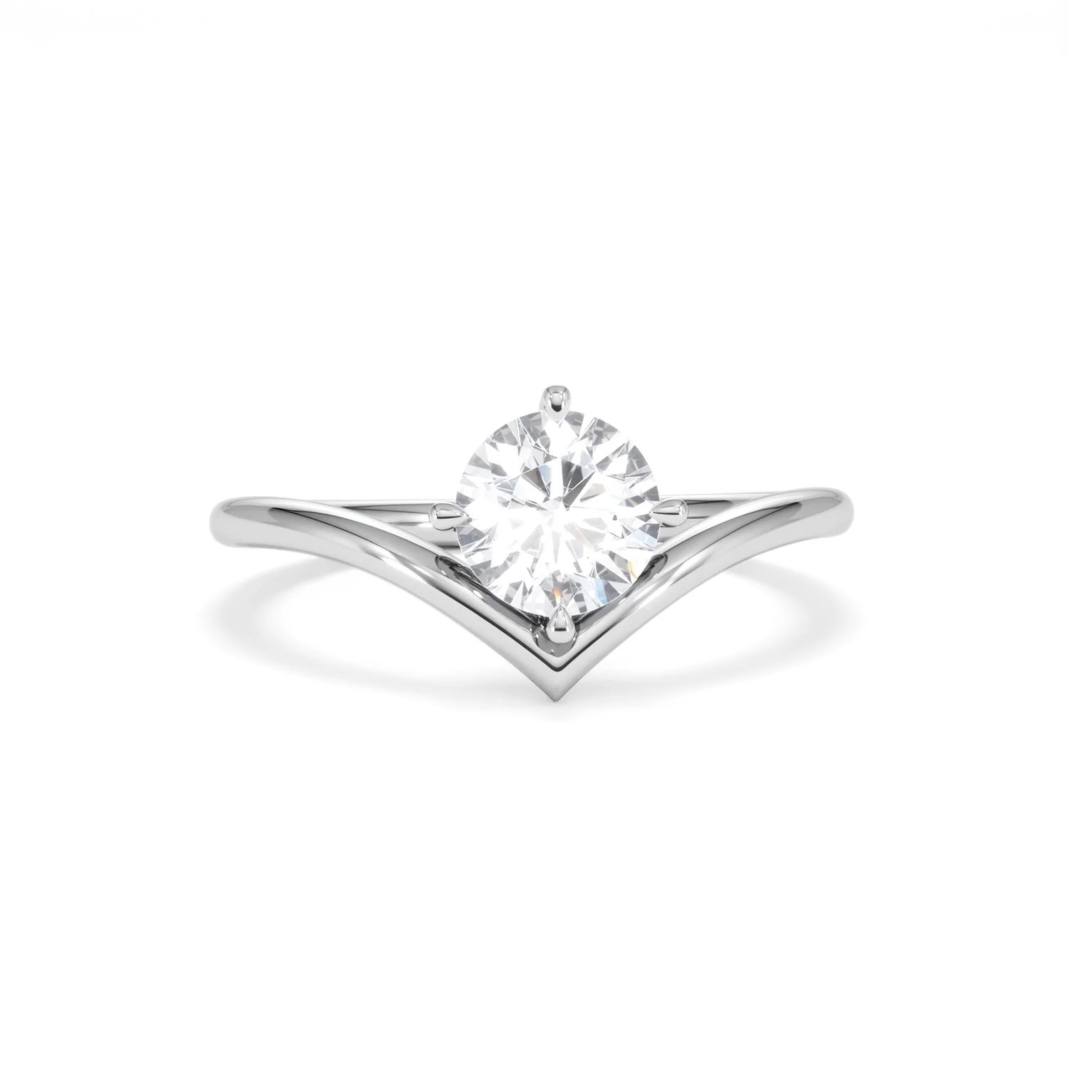 Vela 1.00ct Round Cut Lab Diamond Solitaire Engagement Ring in Platinum - Image 8