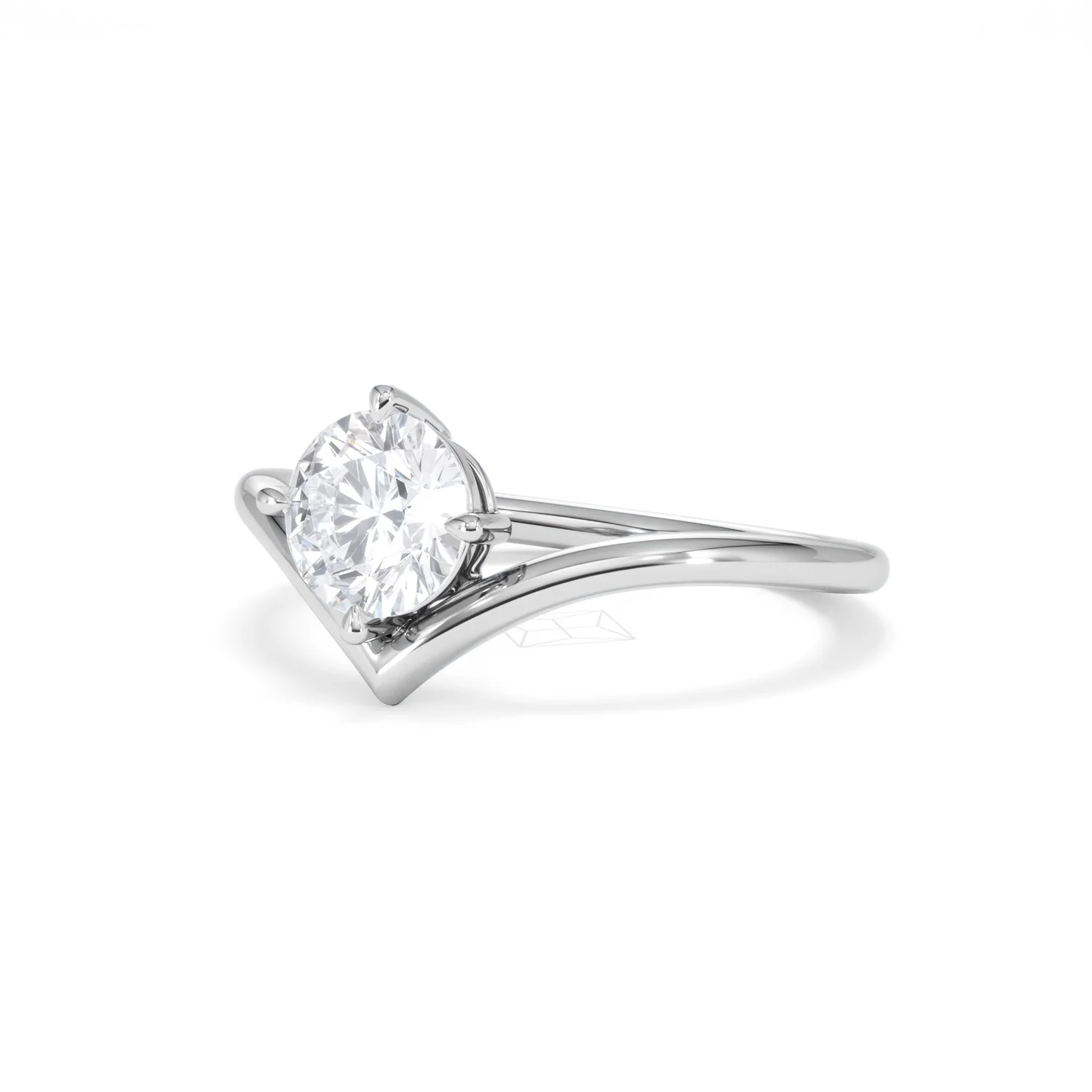 Vela 1.00ct Round Cut Lab Diamond Solitaire Engagement Ring in Platinum - Image 80