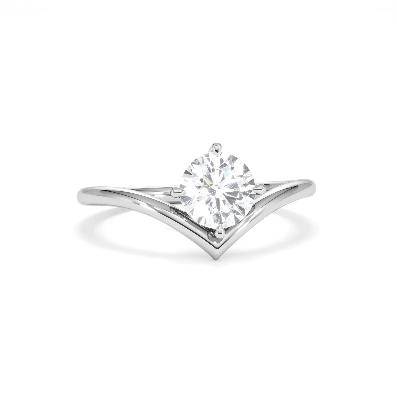 Vela 1.00ct Round Cut Lab Diamond Solitaire Engagement Ring in Platinum - Image 9
