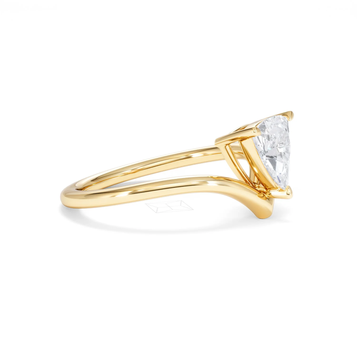 Vela 1.00ct Trillion Cut Lab Diamond Solitaire Engagement Ring in 18K Yellow Gold - Image 22