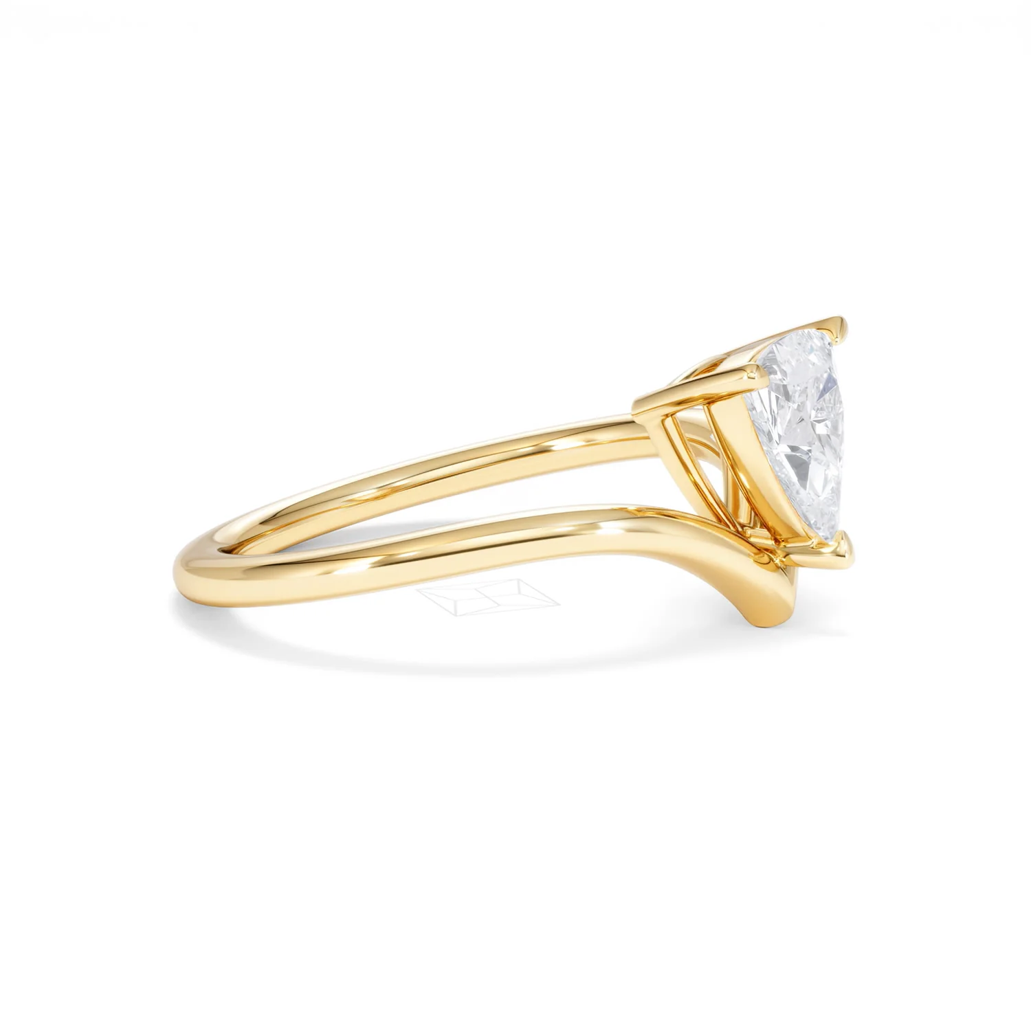 Vela 1.00ct Trillion Cut Lab Diamond Solitaire Engagement Ring in 18K Yellow Gold - Image 23