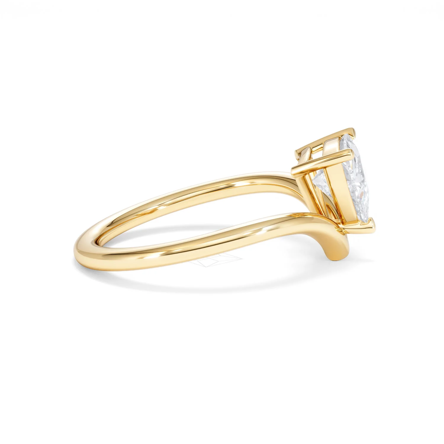 Vela 1.00ct Trillion Cut Lab Diamond Solitaire Engagement Ring in 18K Yellow Gold - Image 27