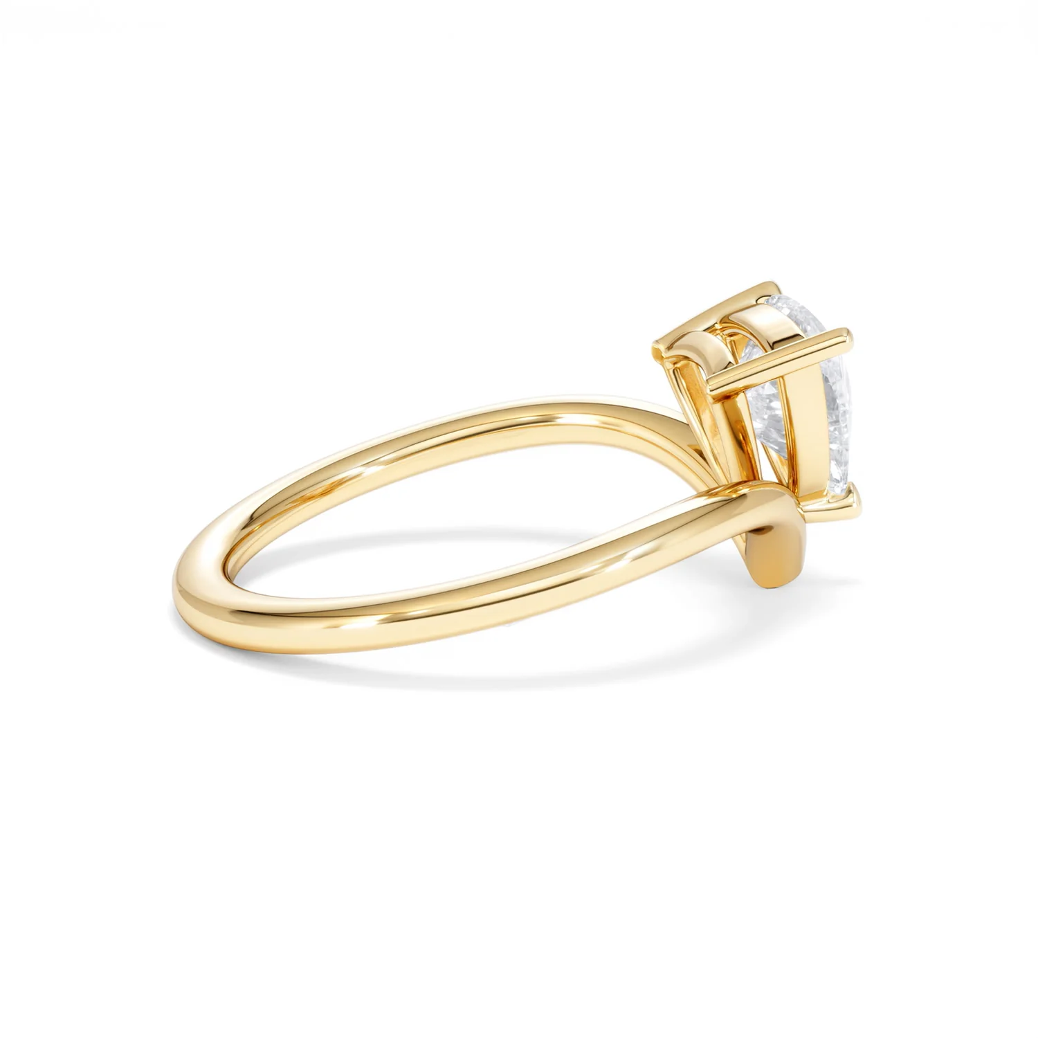 Vela 1.00ct Trillion Cut Lab Diamond Solitaire Engagement Ring in 18K Yellow Gold - Image 31
