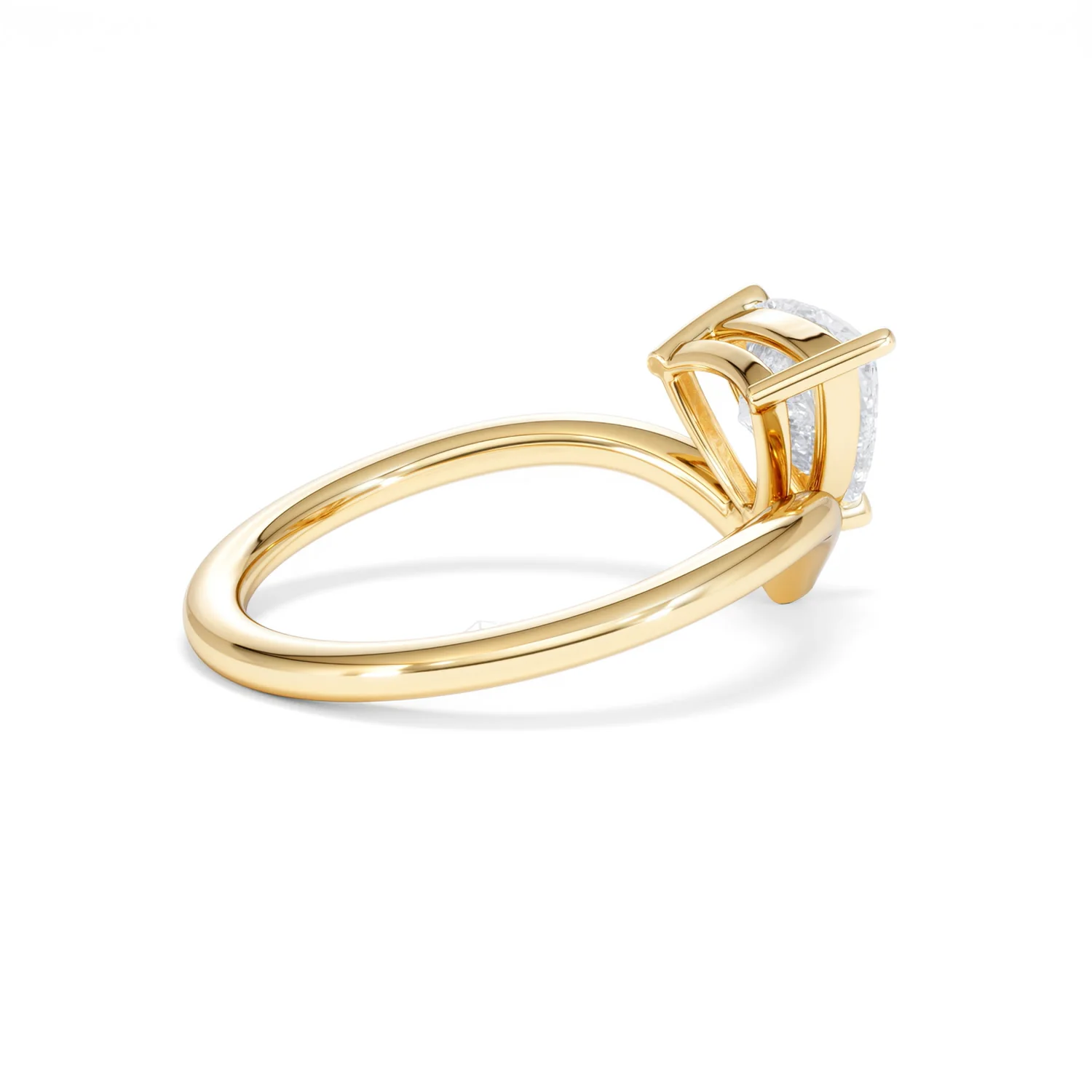 Vela 1.00ct Trillion Cut Lab Diamond Solitaire Engagement Ring in 18K Yellow Gold - Image 34
