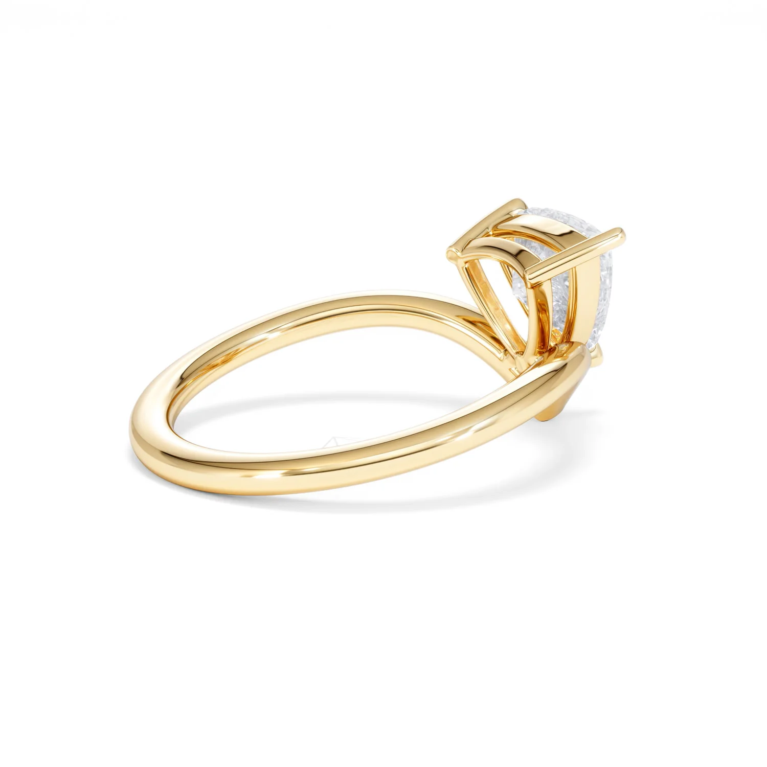 Vela 1.00ct Trillion Cut Lab Diamond Solitaire Engagement Ring in 18K Yellow Gold - Image 35