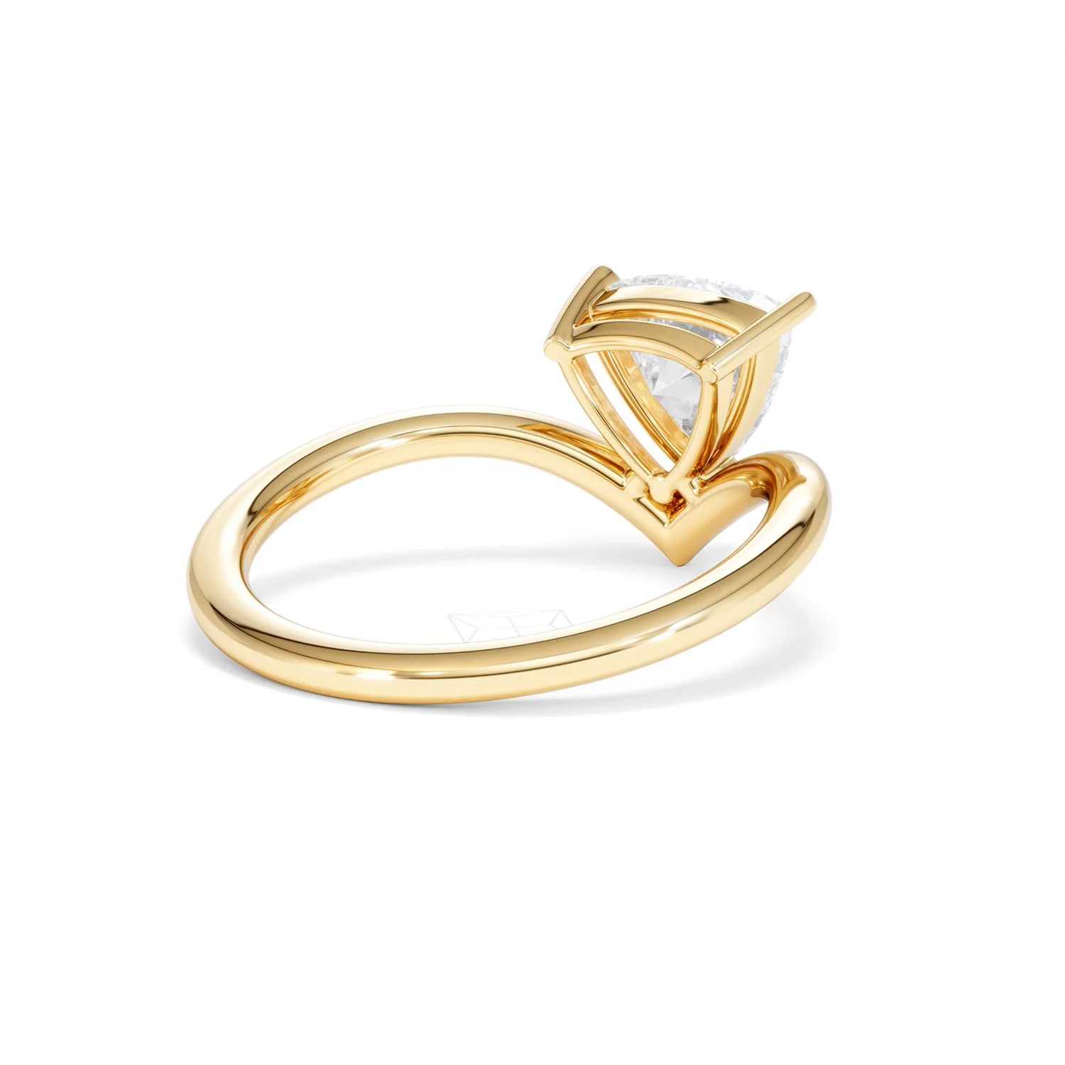 Vela 1.00ct Trillion Cut Lab Diamond Solitaire Engagement Ring in 18K Yellow Gold - Image 40