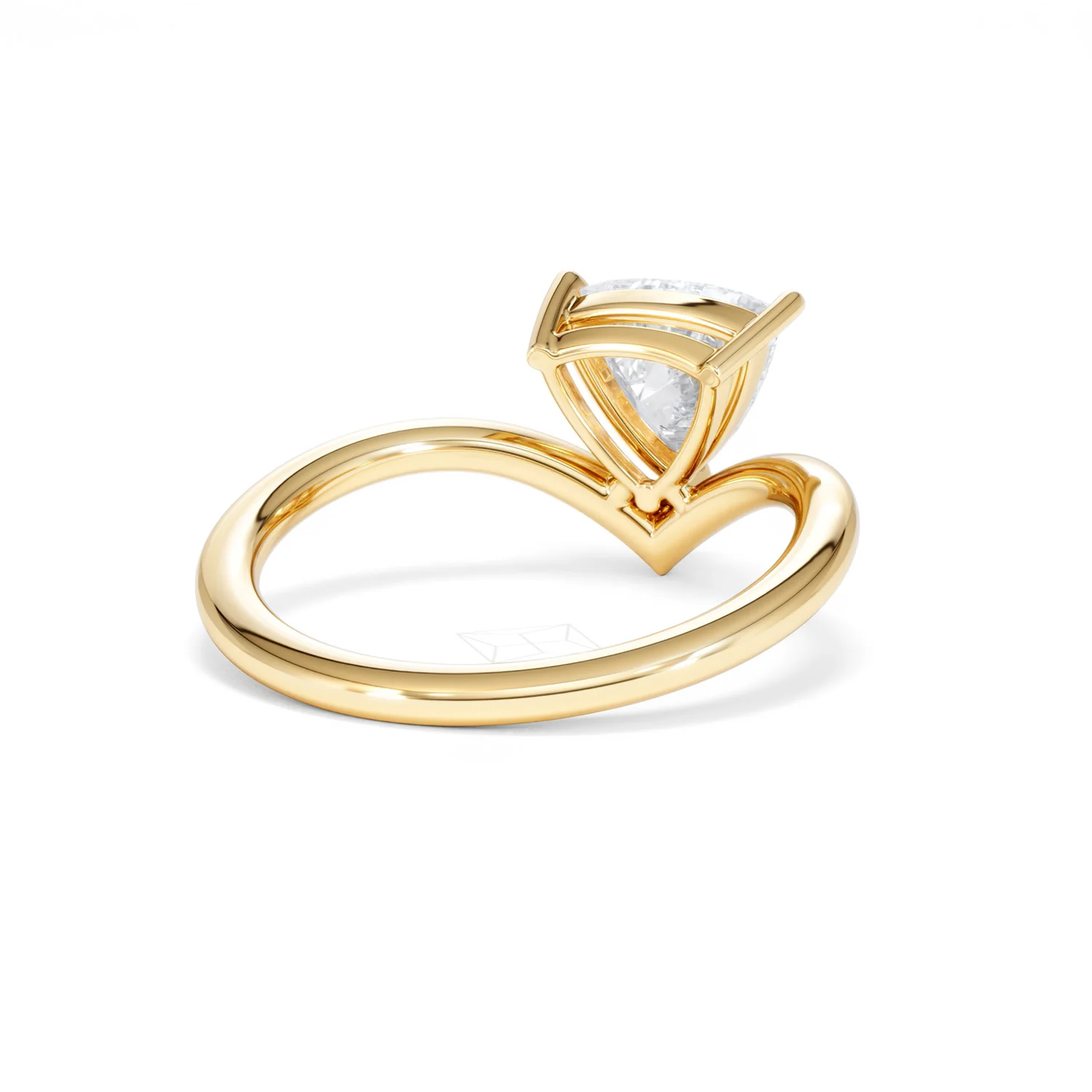 Vela 1.00ct Trillion Cut Lab Diamond Solitaire Engagement Ring in 18K Yellow Gold - Image 42