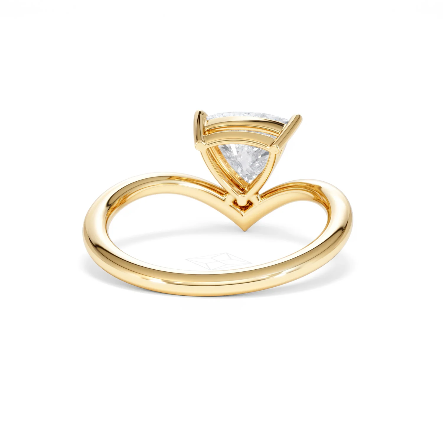 Vela 1.00ct Trillion Cut Lab Diamond Solitaire Engagement Ring in 18K Yellow Gold - Image 45