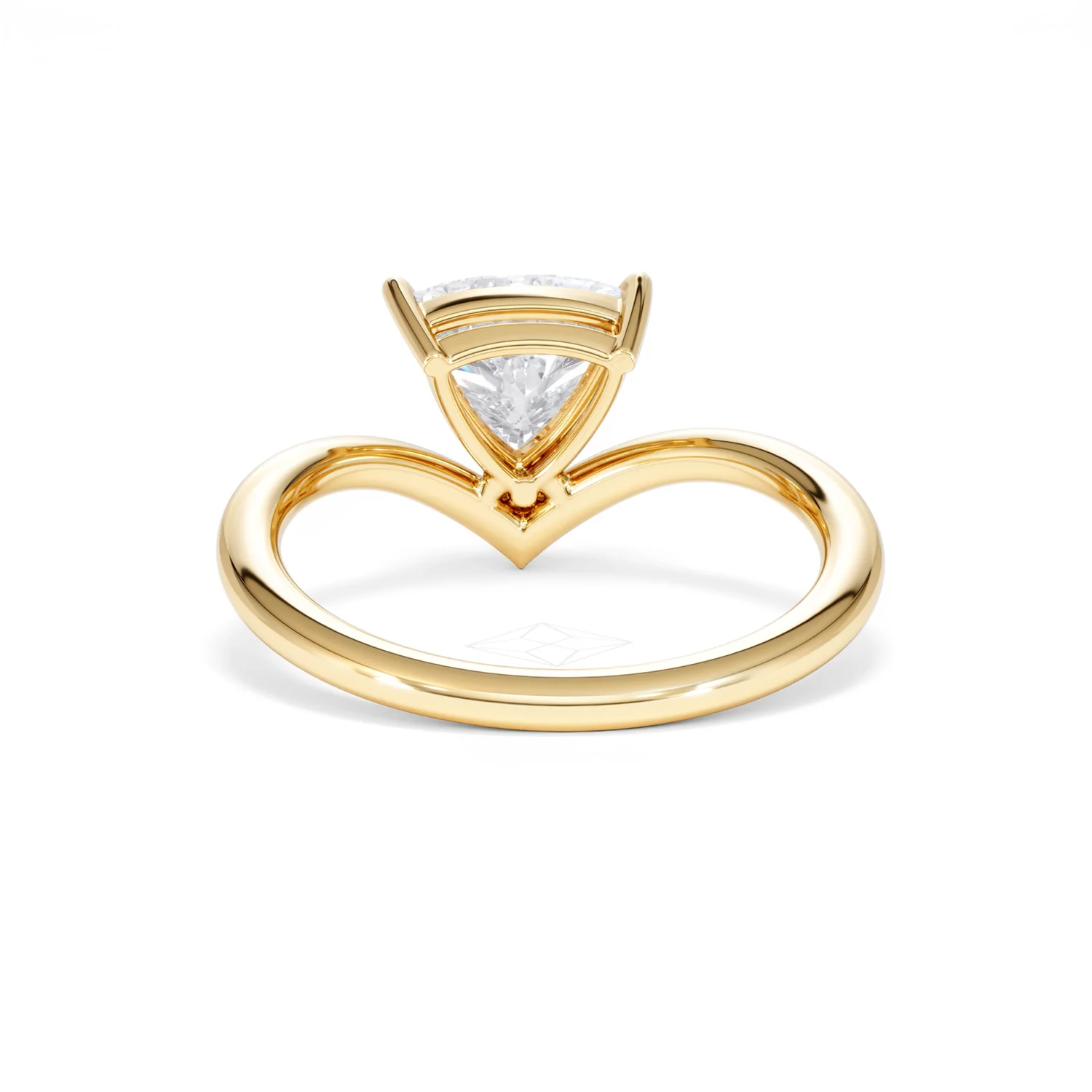 Vela 1.00ct Trillion Cut Lab Diamond Solitaire Engagement Ring in 18K Yellow Gold - Image 49