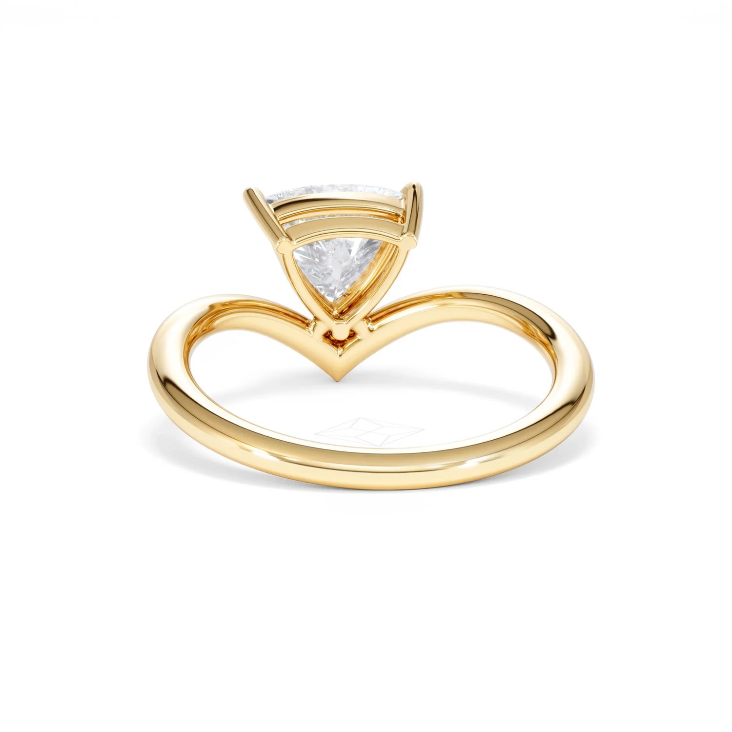 Vela 1.00ct Trillion Cut Lab Diamond Solitaire Engagement Ring in 18K Yellow Gold - Image 50