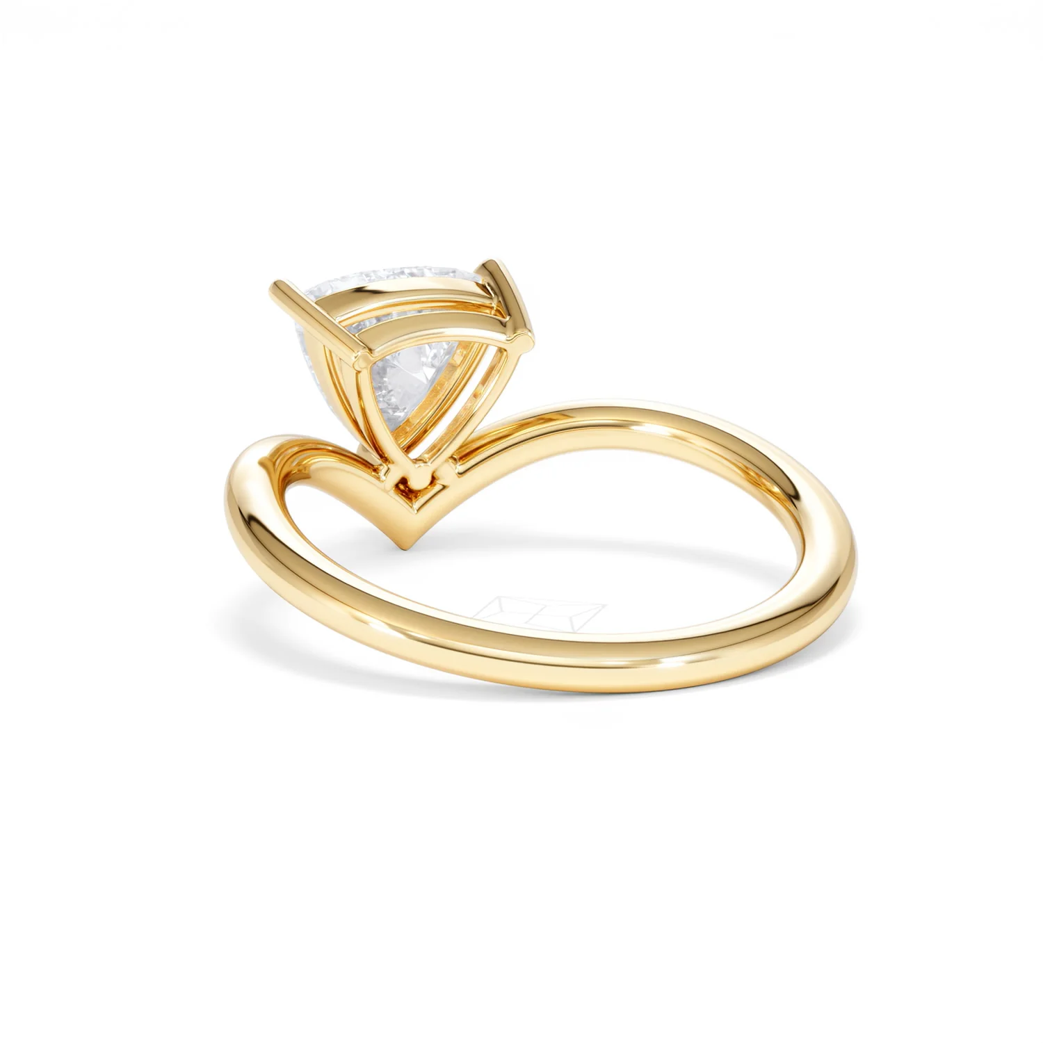 Vela 1.00ct Trillion Cut Lab Diamond Solitaire Engagement Ring in 18K Yellow Gold - Image 54