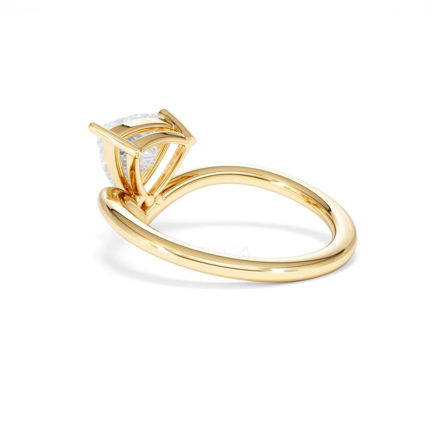 Vela 1.00ct Trillion Cut Lab Diamond Solitaire Engagement Ring in 18K Yellow Gold - Image 58