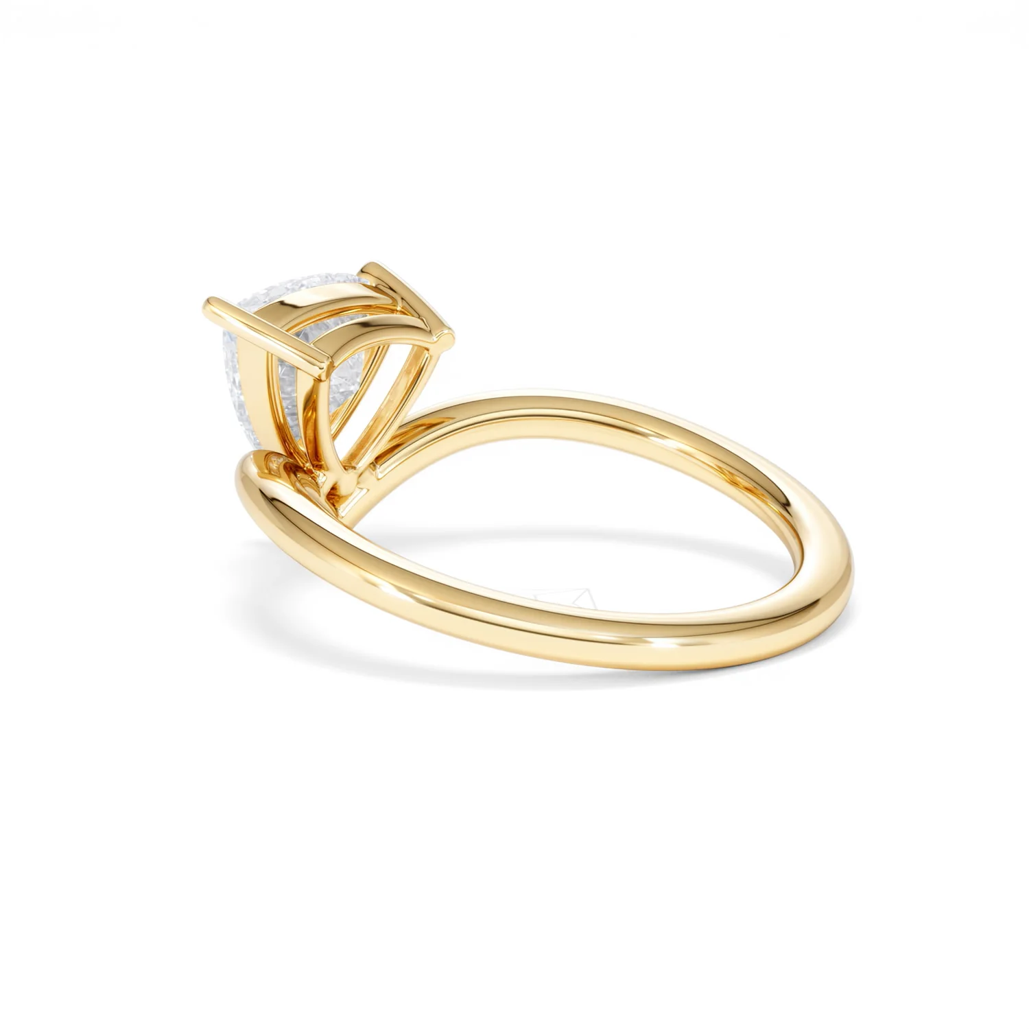 Vela 1.00ct Trillion Cut Lab Diamond Solitaire Engagement Ring in 18K Yellow Gold - Image 59