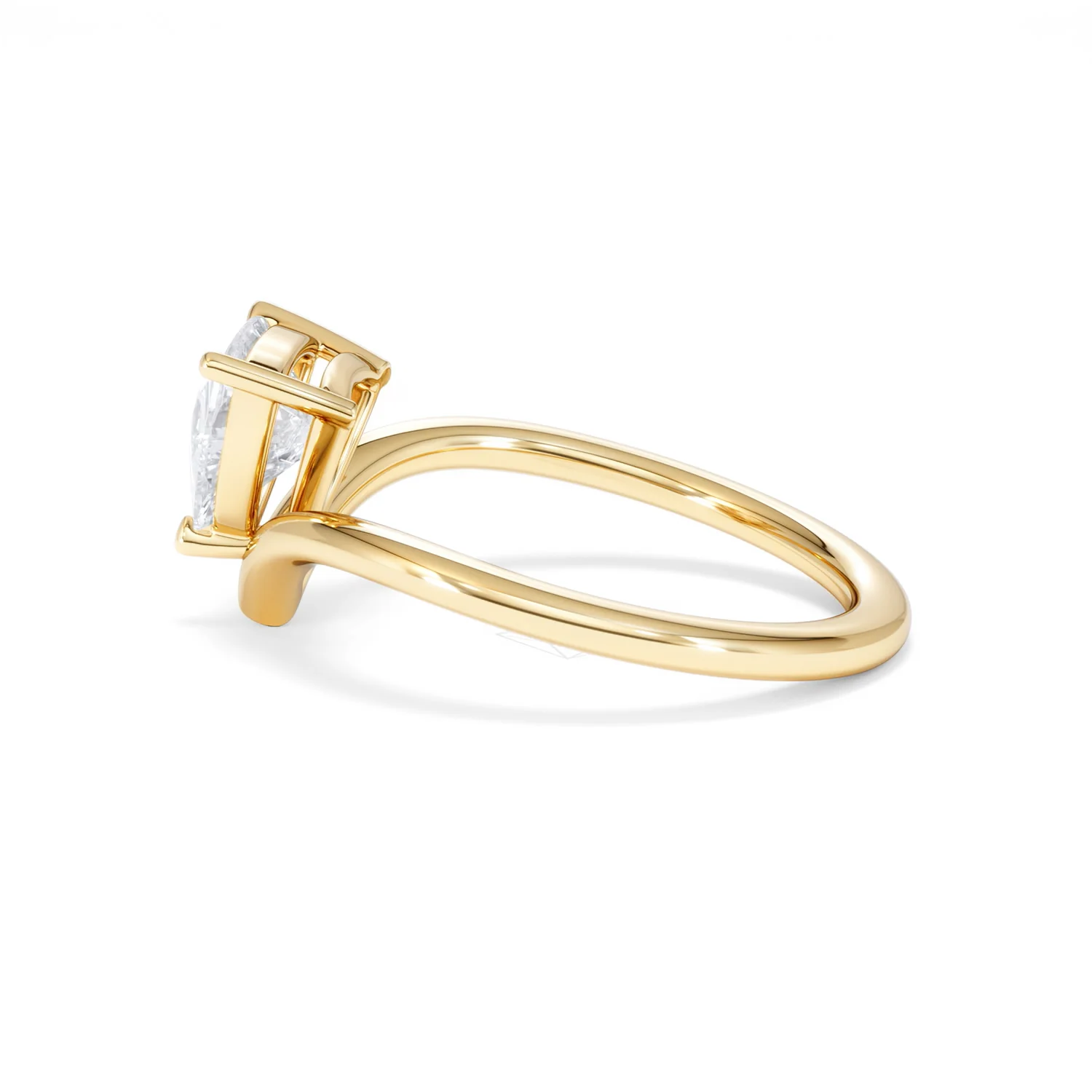 Vela 1.00ct Trillion Cut Lab Diamond Solitaire Engagement Ring in 18K Yellow Gold - Image 66