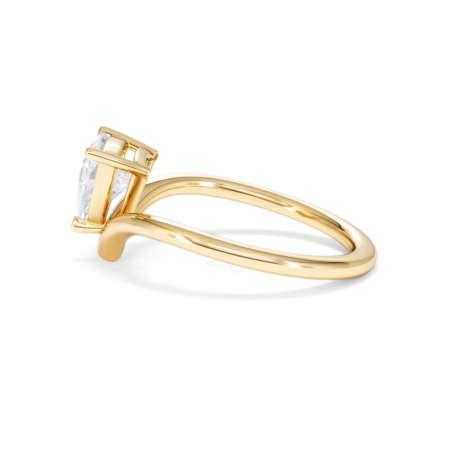 Vela 1.00ct Trillion Cut Lab Diamond Solitaire Engagement Ring in 18K Yellow Gold - Image 67