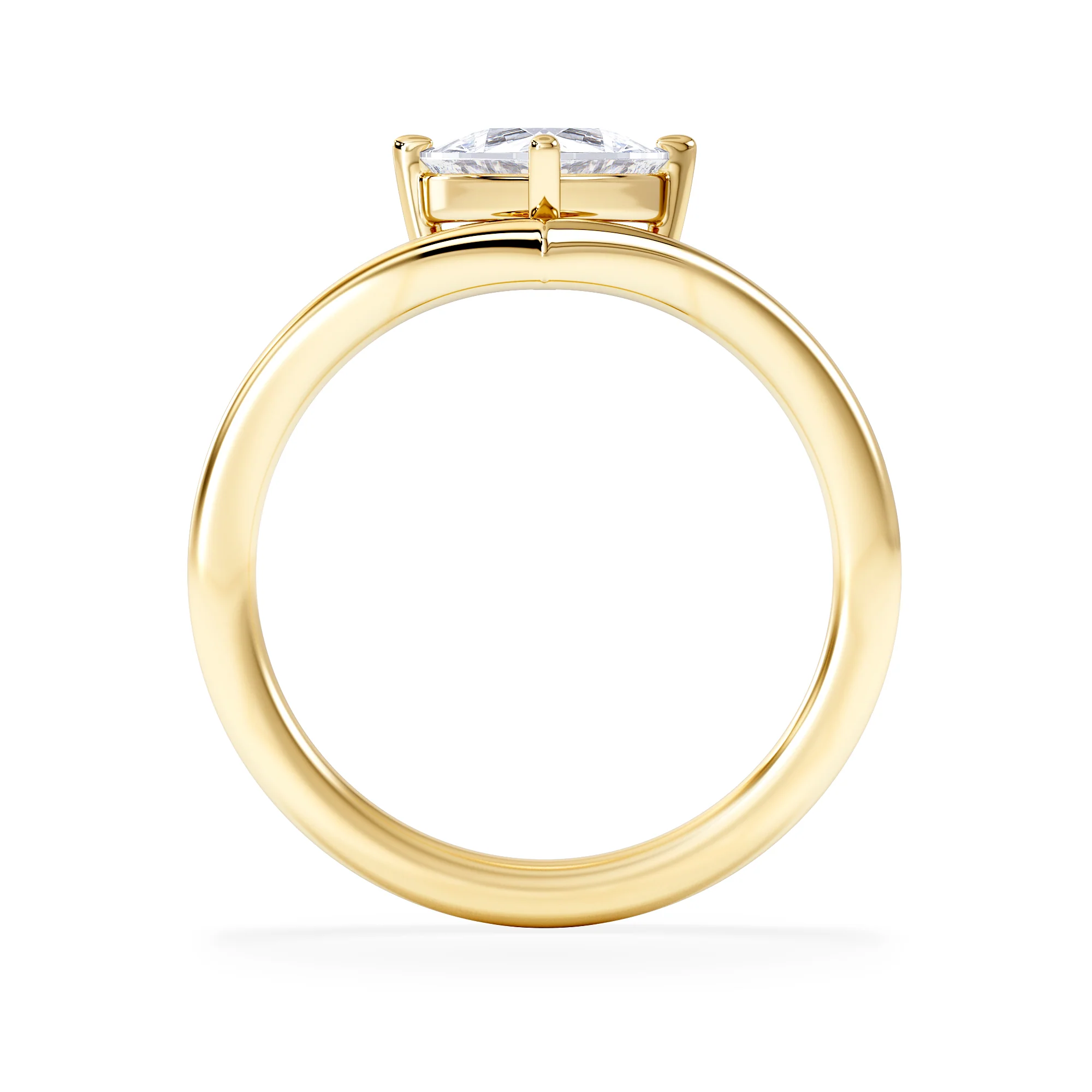 Vela 1.00ct Trillion Cut Lab Diamond Solitaire Engagement Ring in 18K Yellow Gold - Image 7