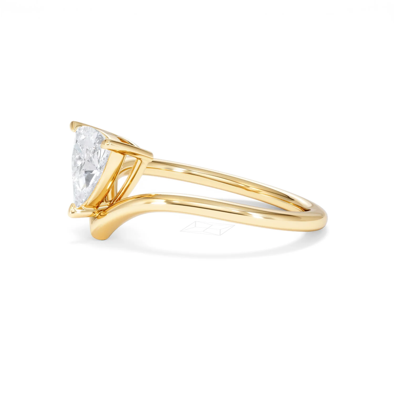 Vela 1.00ct Trillion Cut Lab Diamond Solitaire Engagement Ring in 18K Yellow Gold - Image 73