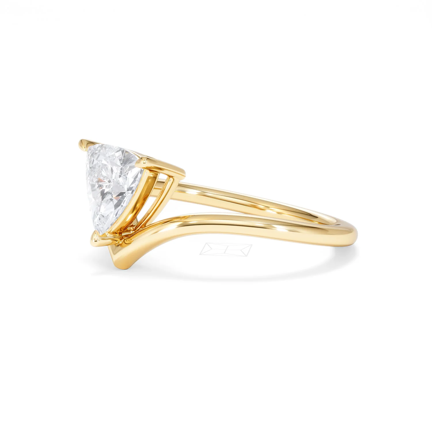 Vela 1.00ct Trillion Cut Lab Diamond Solitaire Engagement Ring in 18K Yellow Gold - Image 76