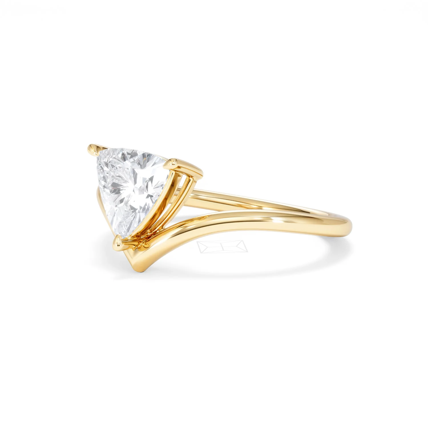 Vela 1.00ct Trillion Cut Lab Diamond Solitaire Engagement Ring in 18K Yellow Gold - Image 79