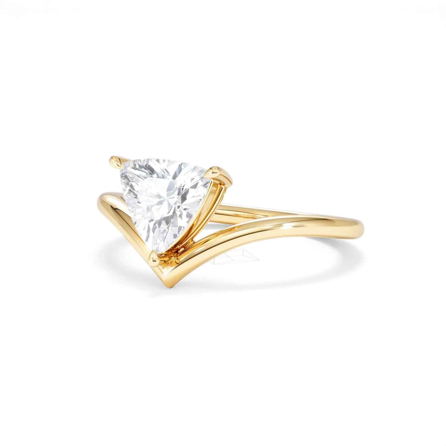 Vela 1.00ct Trillion Cut Lab Diamond Solitaire Engagement Ring in 18K Yellow Gold - Image 82