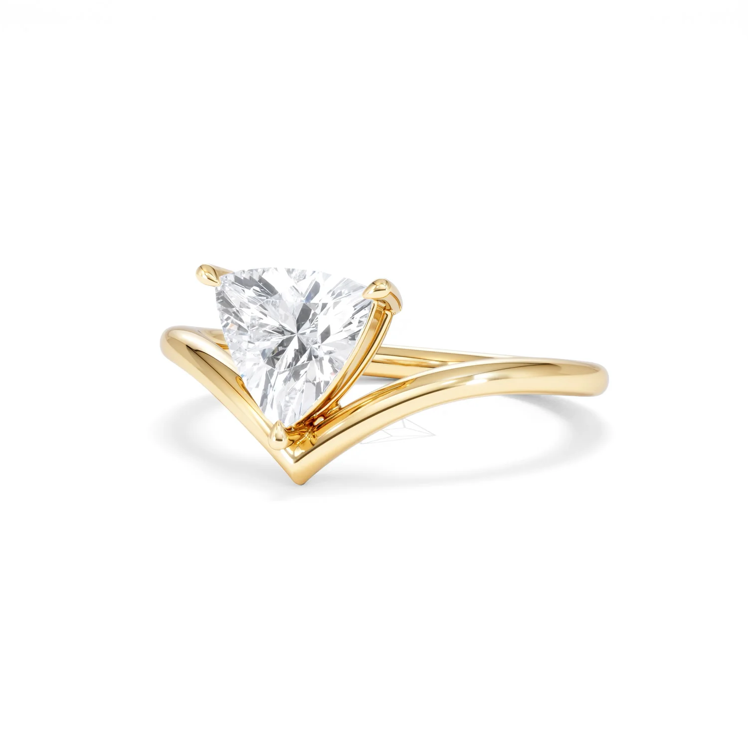 Vela 1.00ct Trillion Cut Lab Diamond Solitaire Engagement Ring in 18K Yellow Gold - Image 83