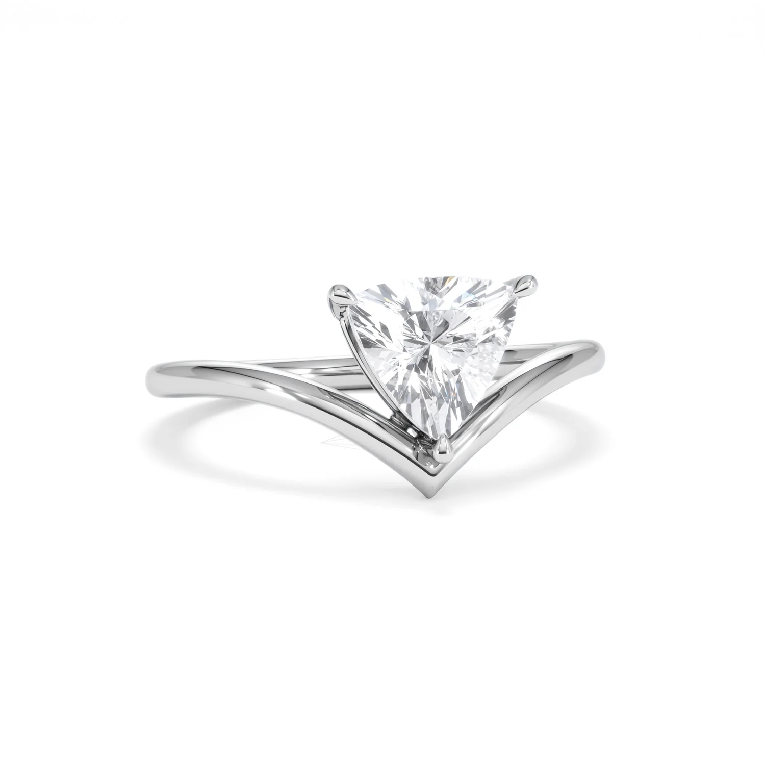 Vela 1.00ct Trillion Cut Lab Diamond Solitaire Engagement Ring in Platinum - Image 10