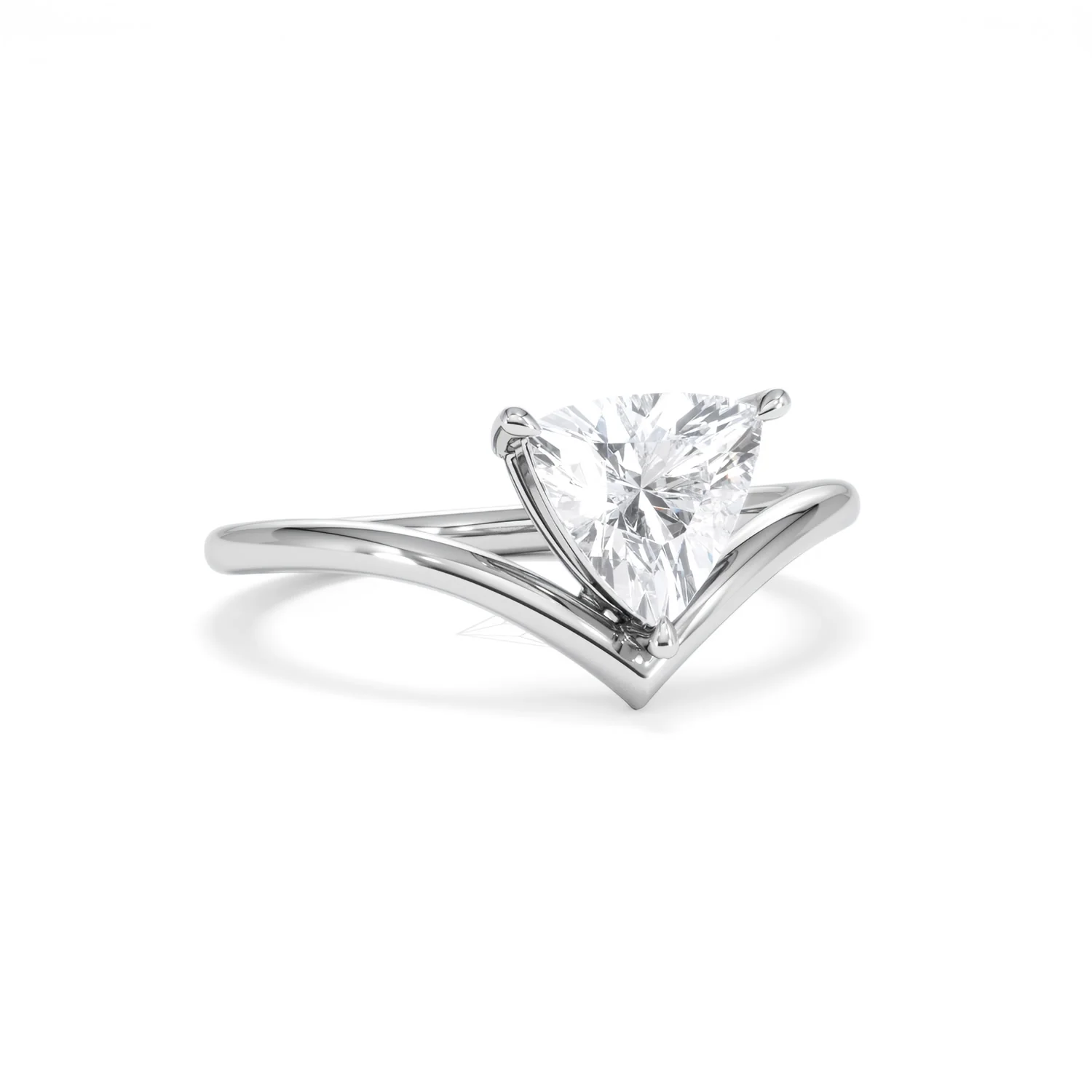 Vela 1.00ct Trillion Cut Lab Diamond Solitaire Engagement Ring in Platinum - Image 11