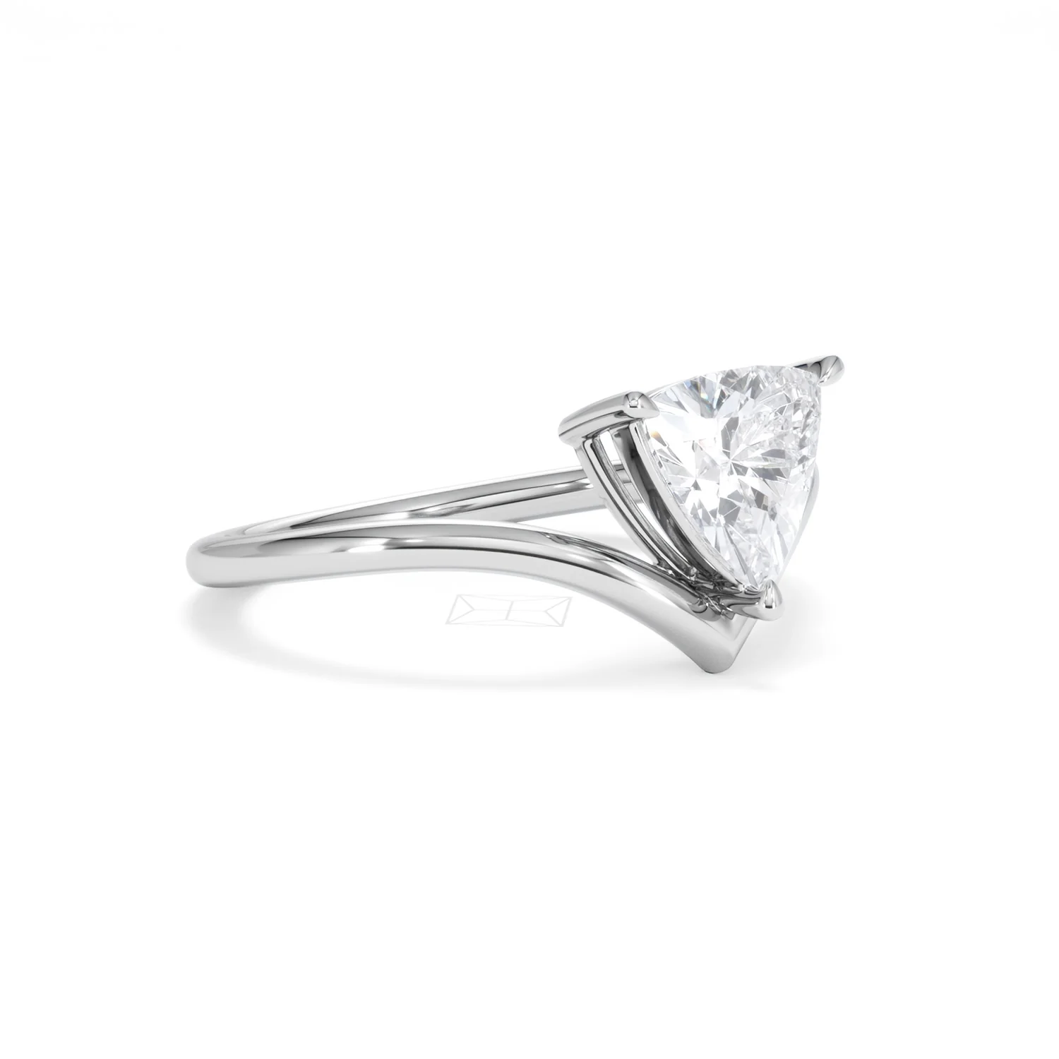 Vela 1.00ct Trillion Cut Lab Diamond Solitaire Engagement Ring in Platinum - Image 16
