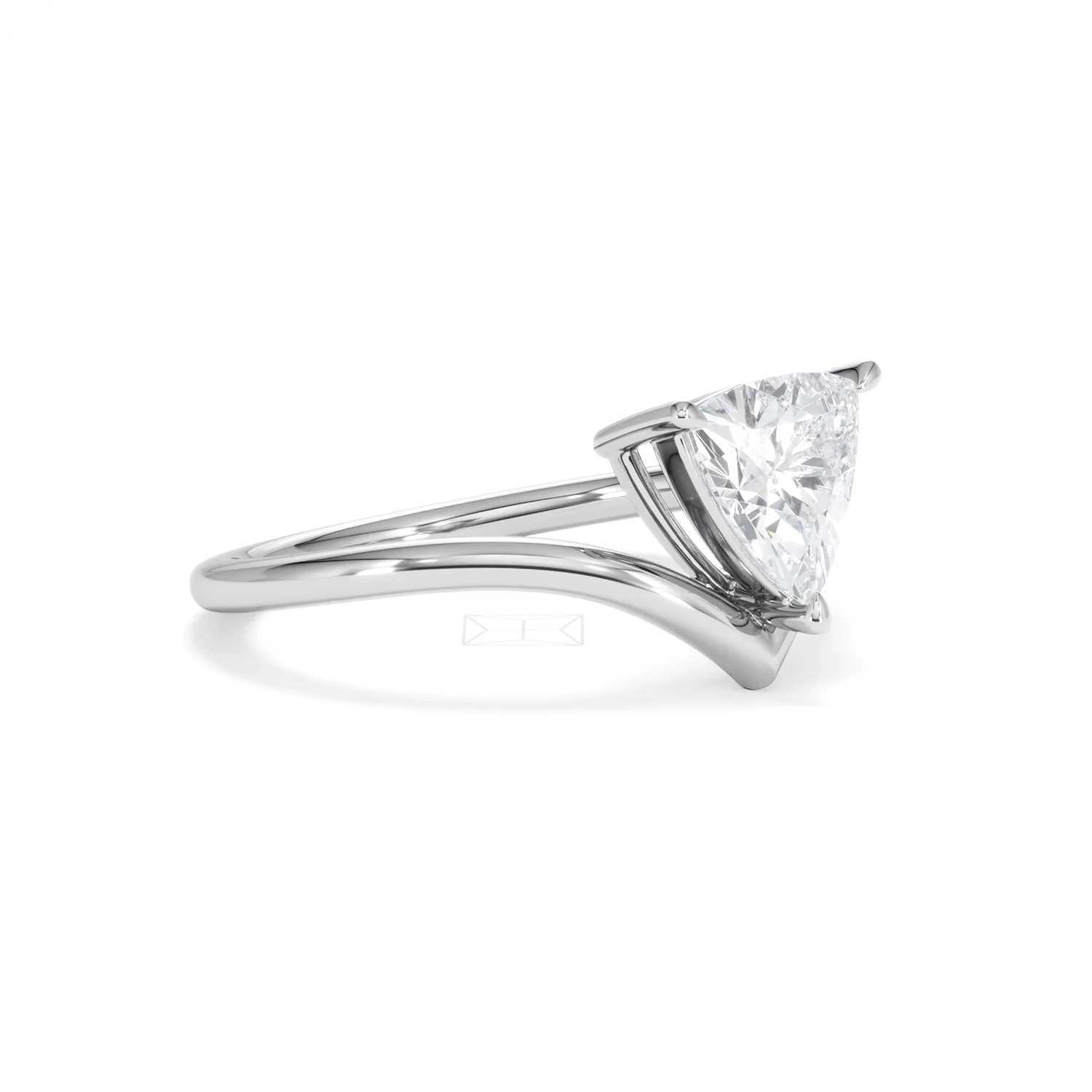 Vela 1.00ct Trillion Cut Lab Diamond Solitaire Engagement Ring in Platinum - Image 17
