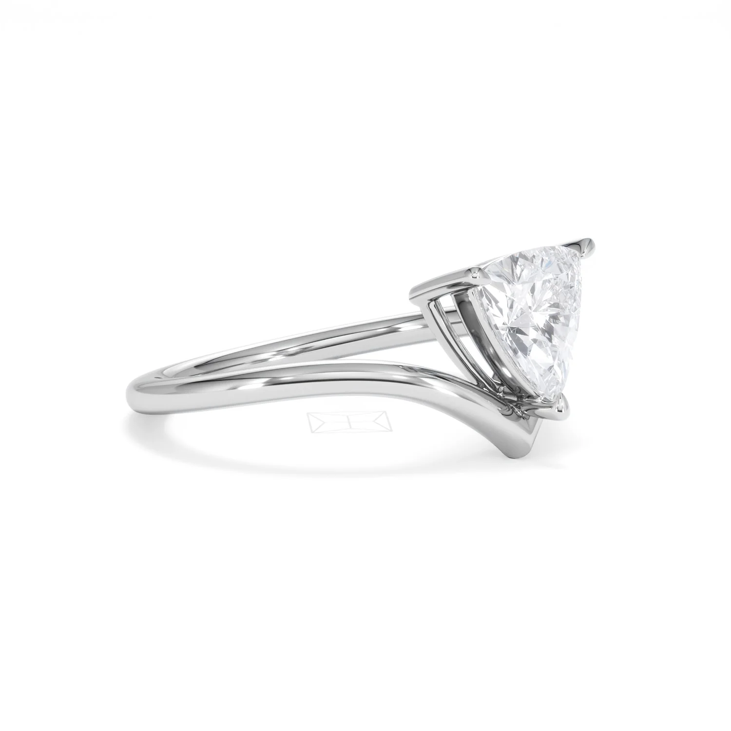 Vela 1.00ct Trillion Cut Lab Diamond Solitaire Engagement Ring in Platinum - Image 18