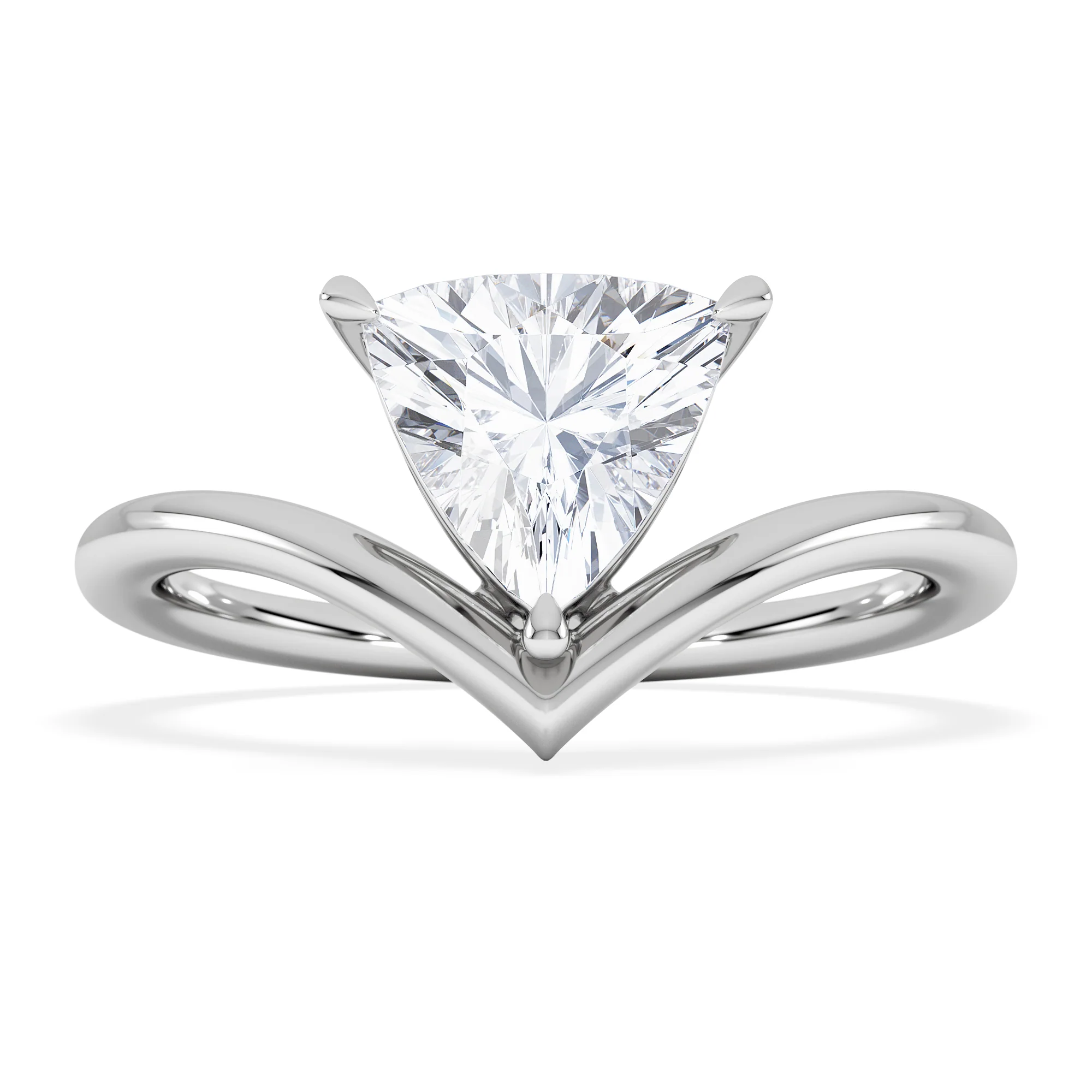 Vela 1.00ct Trillion Cut Lab Diamond Solitaire Engagement Ring in Platinum - Image 3