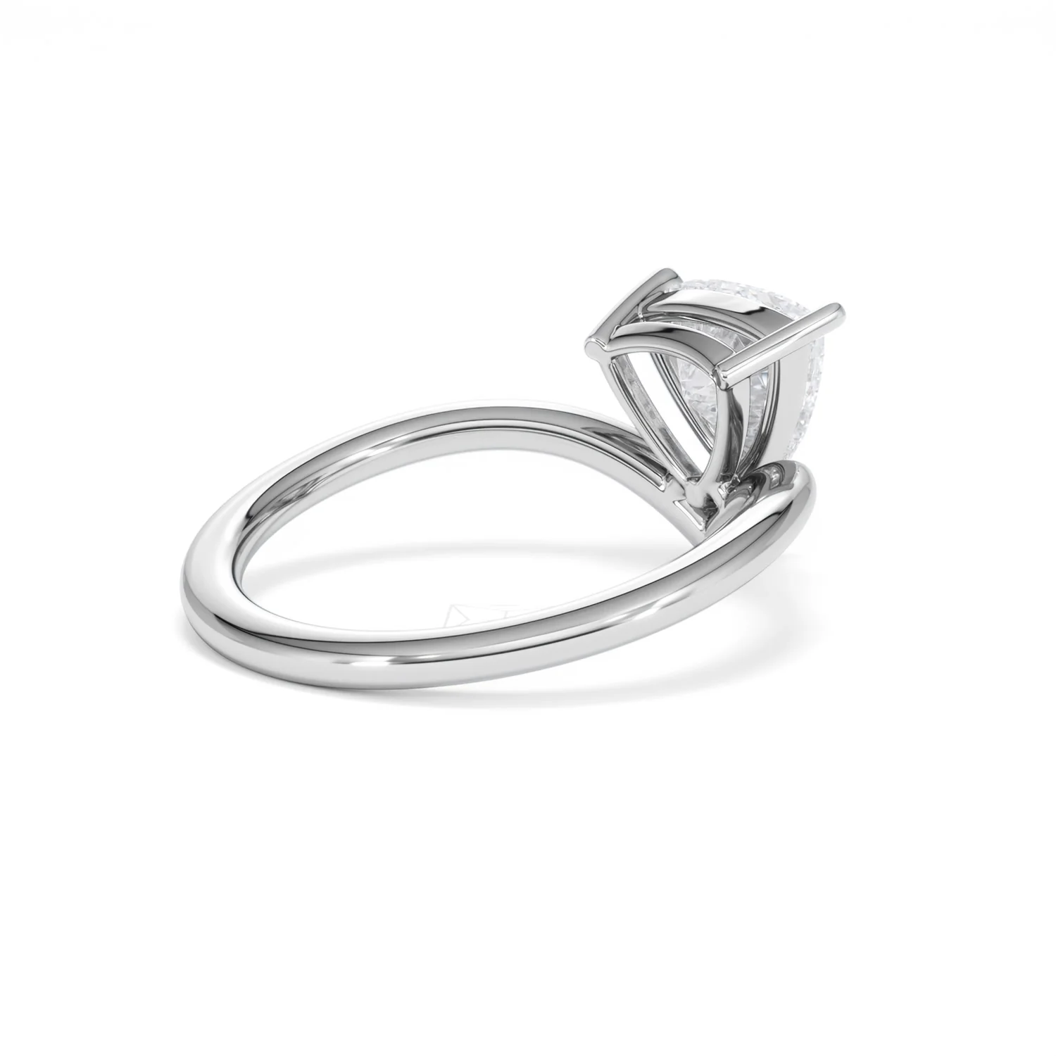 Vela 1.00ct Trillion Cut Lab Diamond Solitaire Engagement Ring in Platinum - Image 36