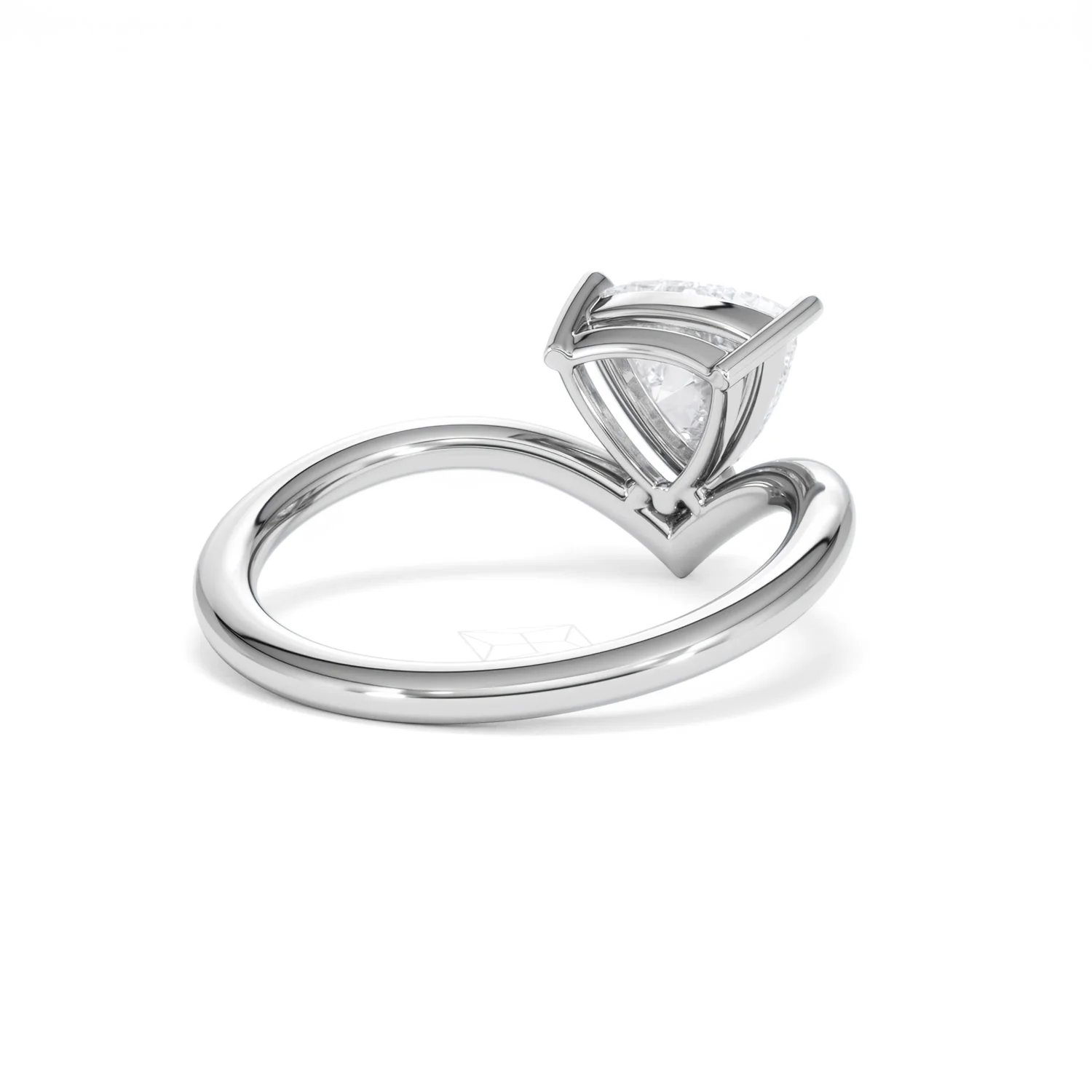 Vela 1.00ct Trillion Cut Lab Diamond Solitaire Engagement Ring in Platinum - Image 40