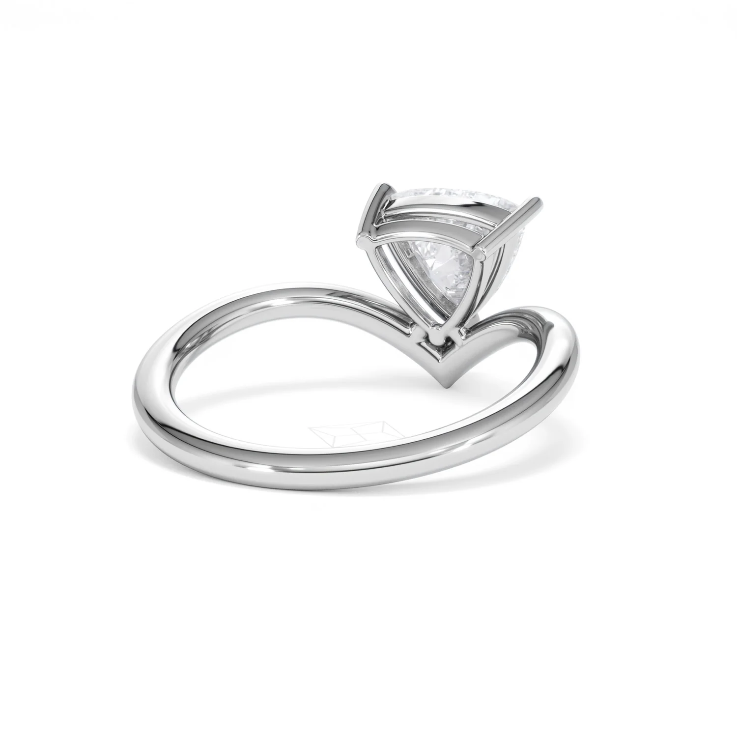 Vela 1.00ct Trillion Cut Lab Diamond Solitaire Engagement Ring in Platinum - Image 41