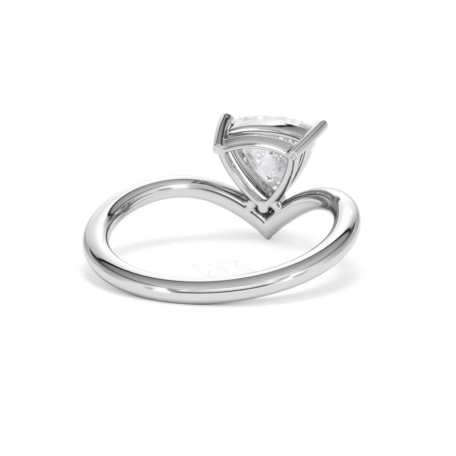 Vela 1.00ct Trillion Cut Lab Diamond Solitaire Engagement Ring in Platinum - Image 42
