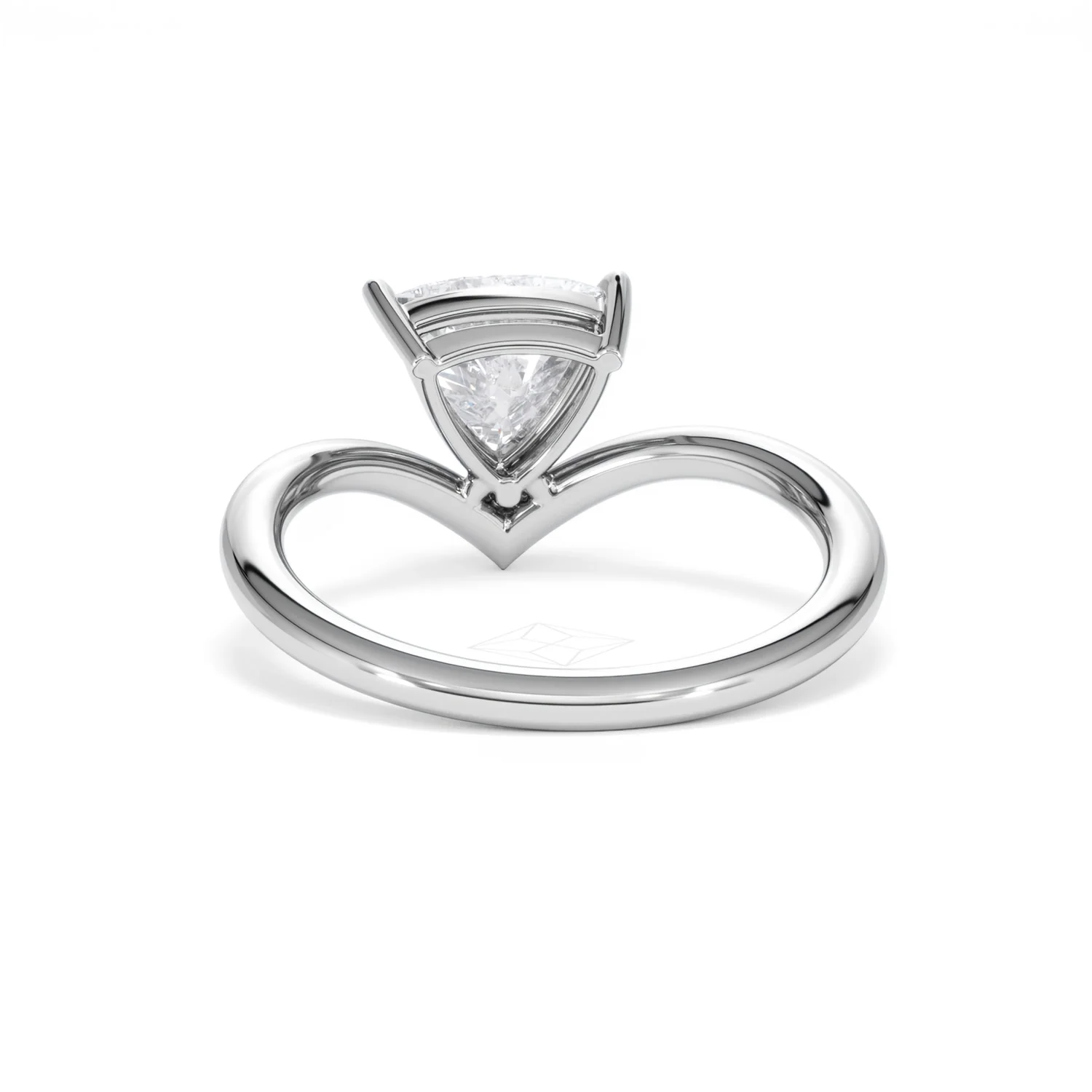 Vela 1.00ct Trillion Cut Lab Diamond Solitaire Engagement Ring in Platinum - Image 49