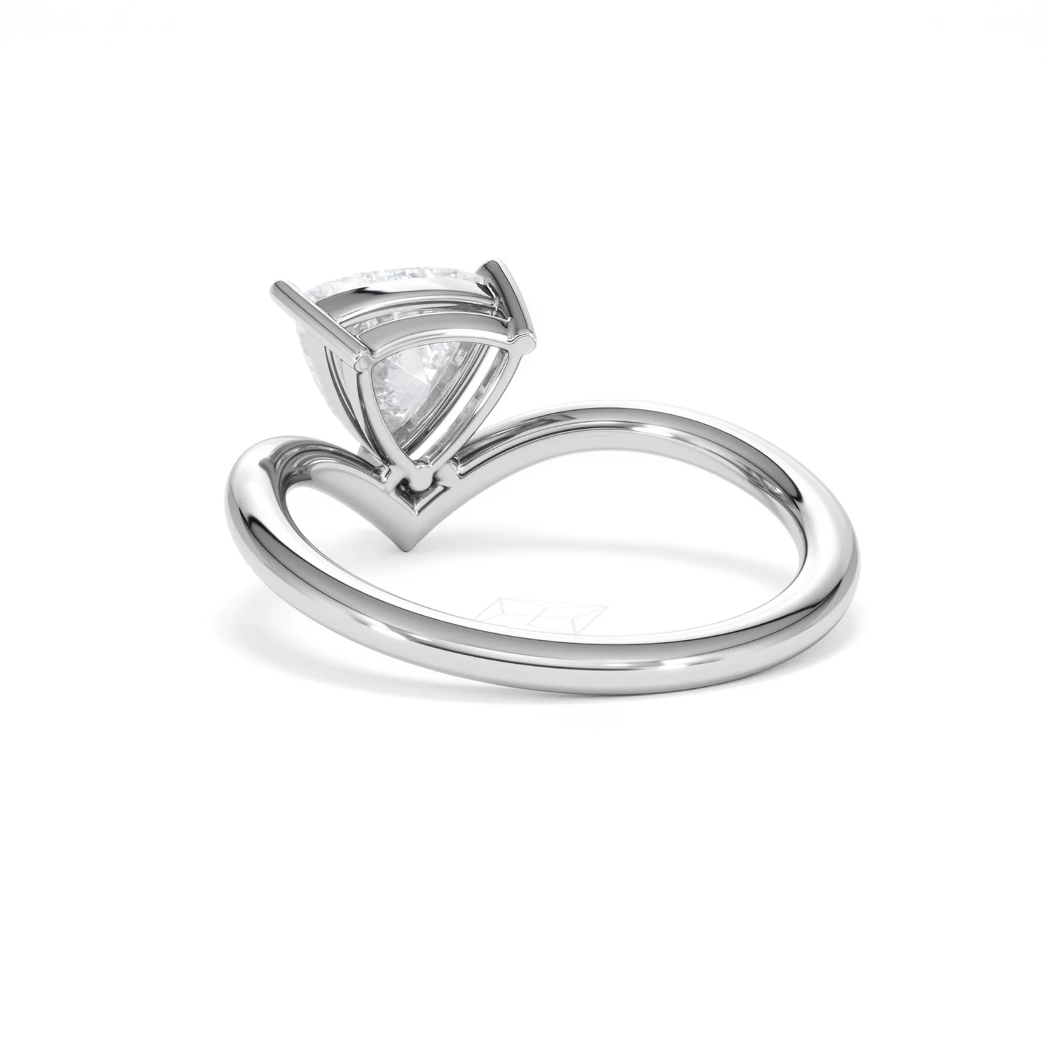 Vela 1.00ct Trillion Cut Lab Diamond Solitaire Engagement Ring in Platinum - Image 53