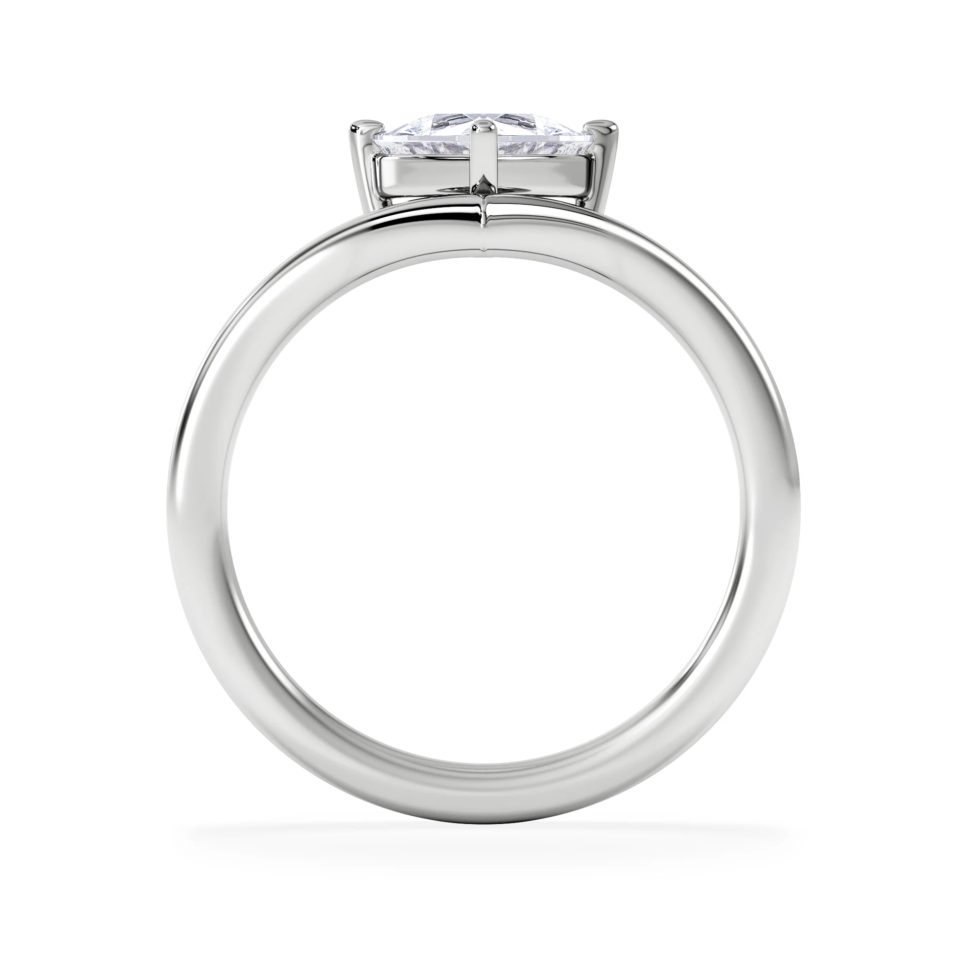 Vela 1.00ct Trillion Cut Lab Diamond Solitaire Engagement Ring in Platinum - Image 6