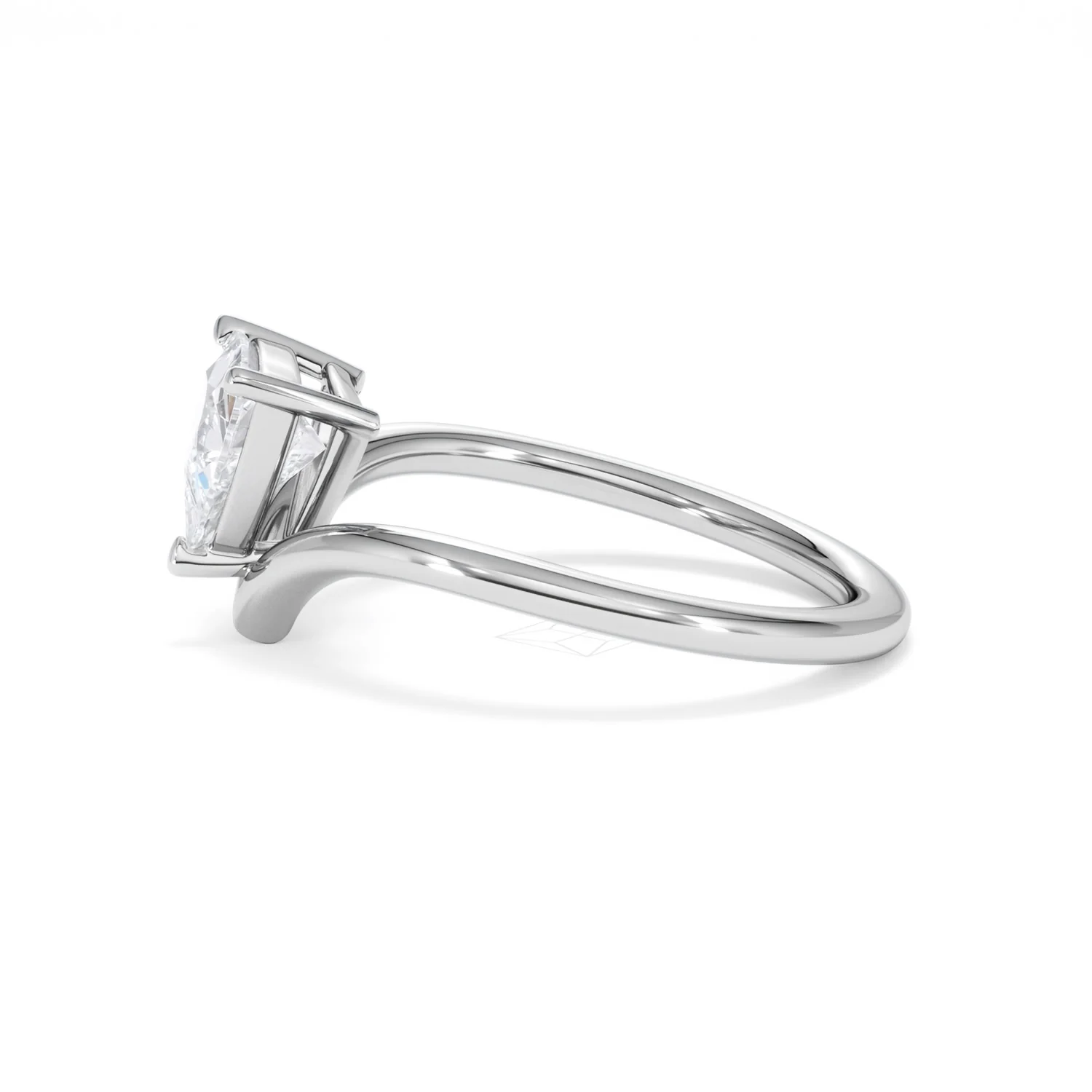 Vela 1.00ct Trillion Cut Lab Diamond Solitaire Engagement Ring in Platinum - Image 68