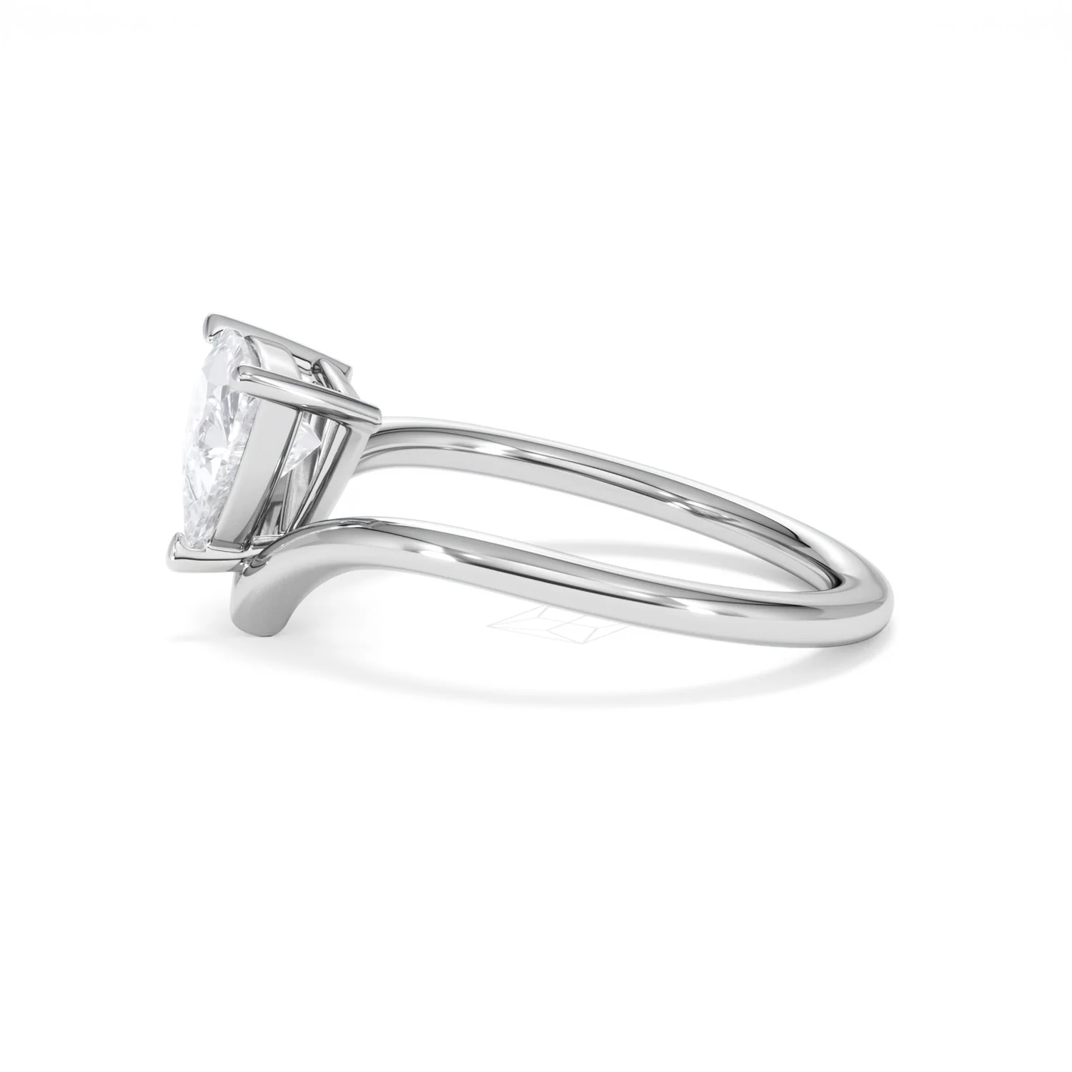 Vela 1.00ct Trillion Cut Lab Diamond Solitaire Engagement Ring in Platinum - Image 69