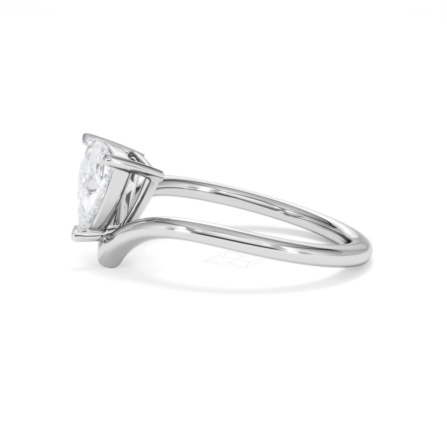 Vela 1.00ct Trillion Cut Lab Diamond Solitaire Engagement Ring in Platinum - Image 70