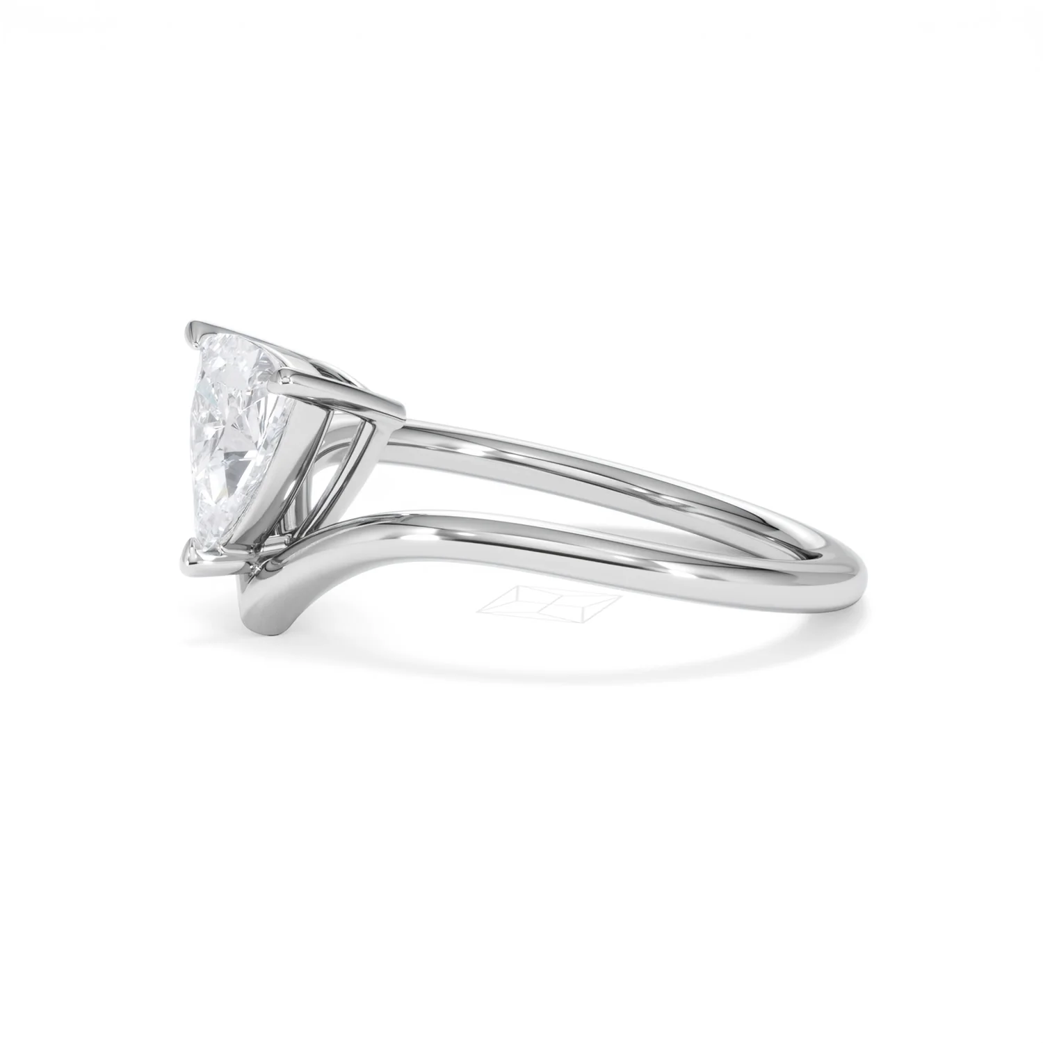 Vela 1.00ct Trillion Cut Lab Diamond Solitaire Engagement Ring in Platinum - Image 72